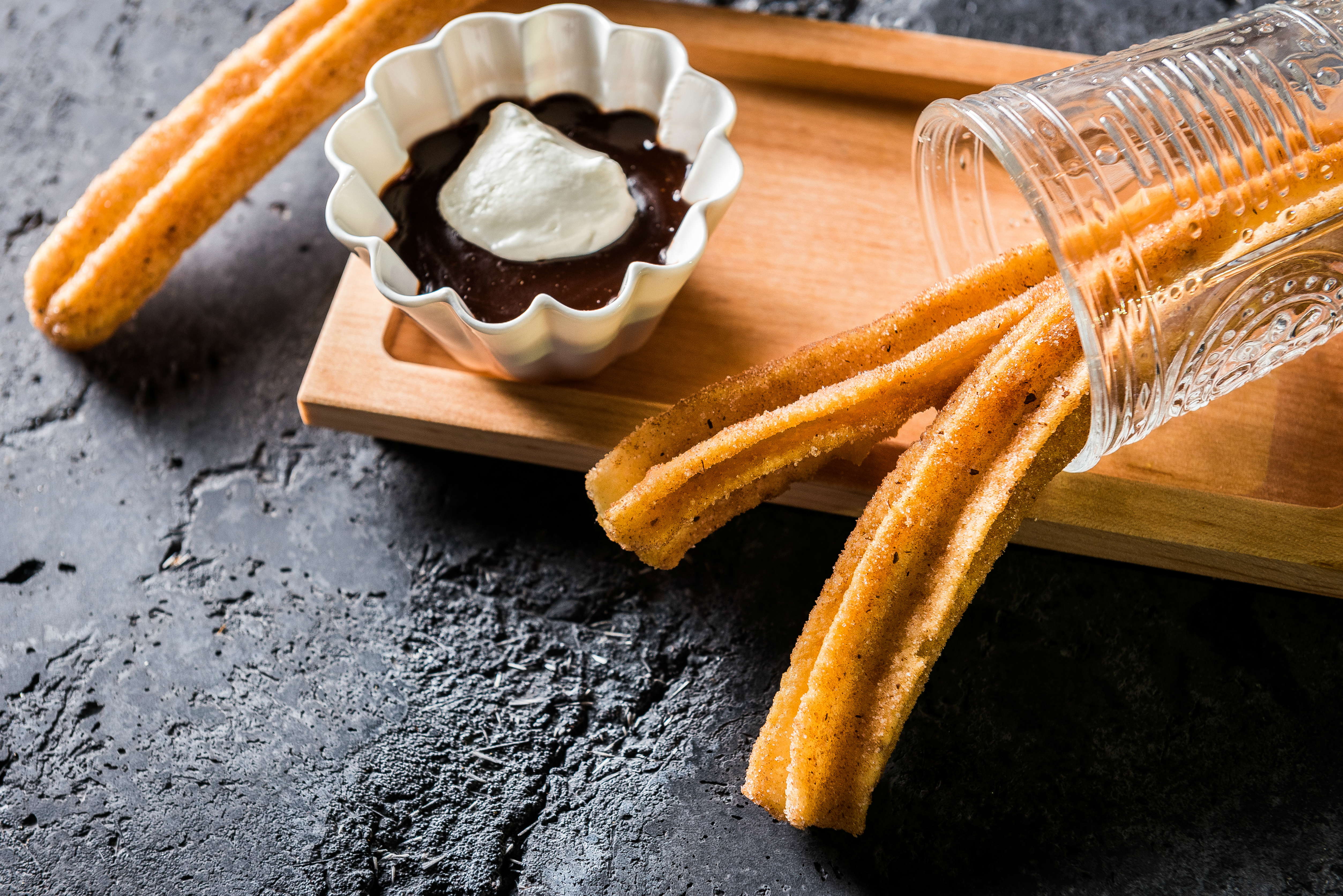 Churros from Mi Vida with a bittersweet chocolate sauce