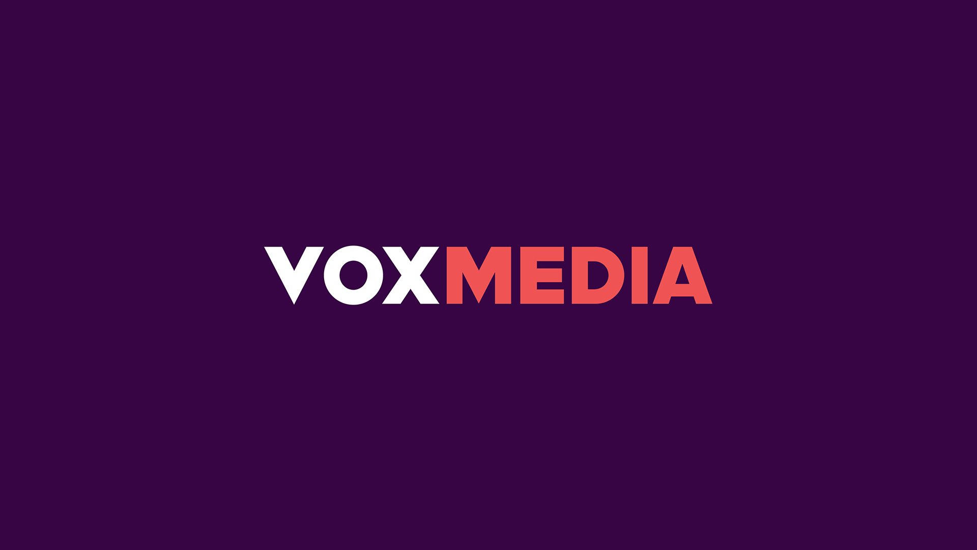 New Vox Media Logo san serif font on purple background