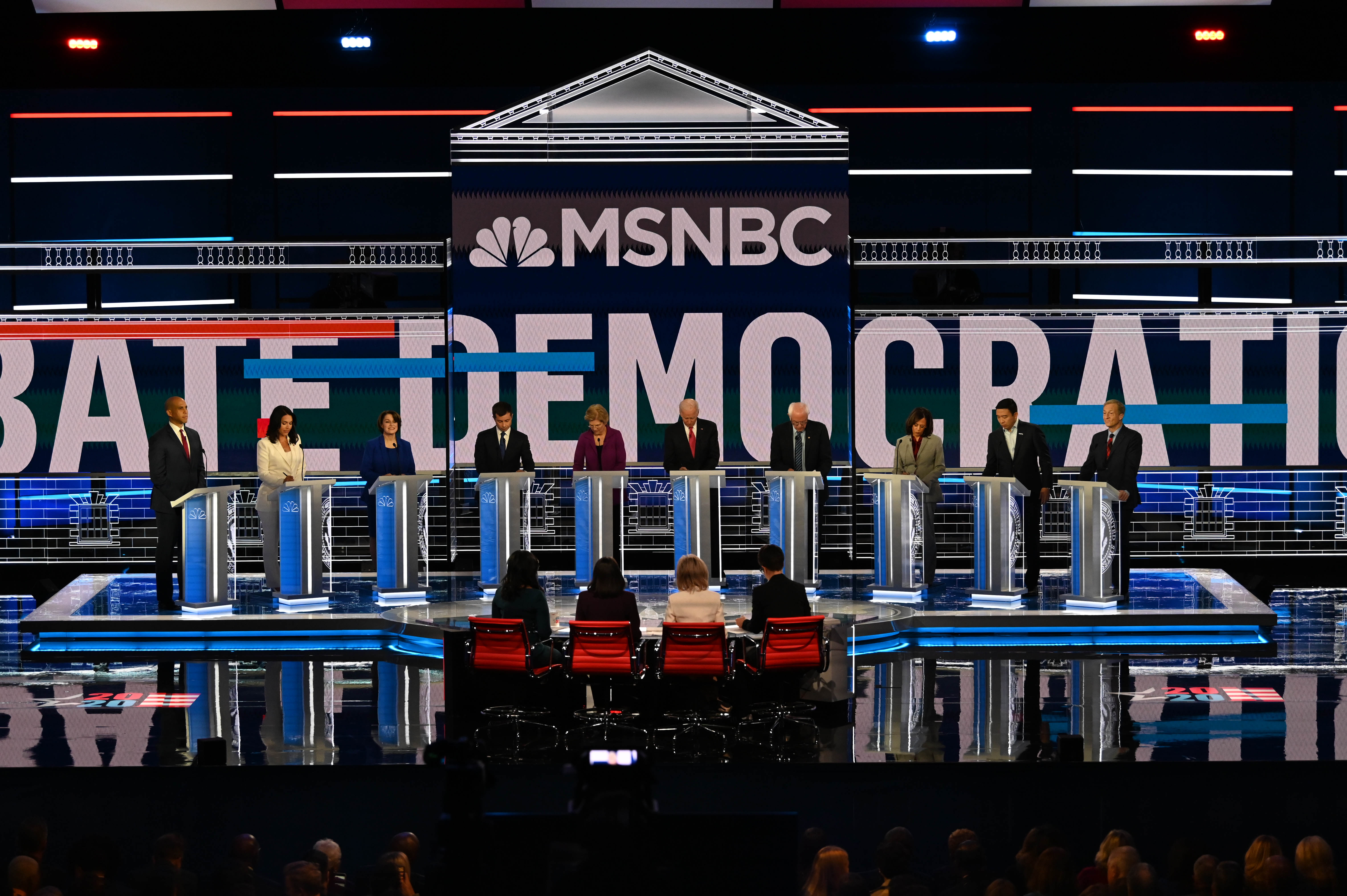 The stage for the Democratic Presidential Primary Debate.