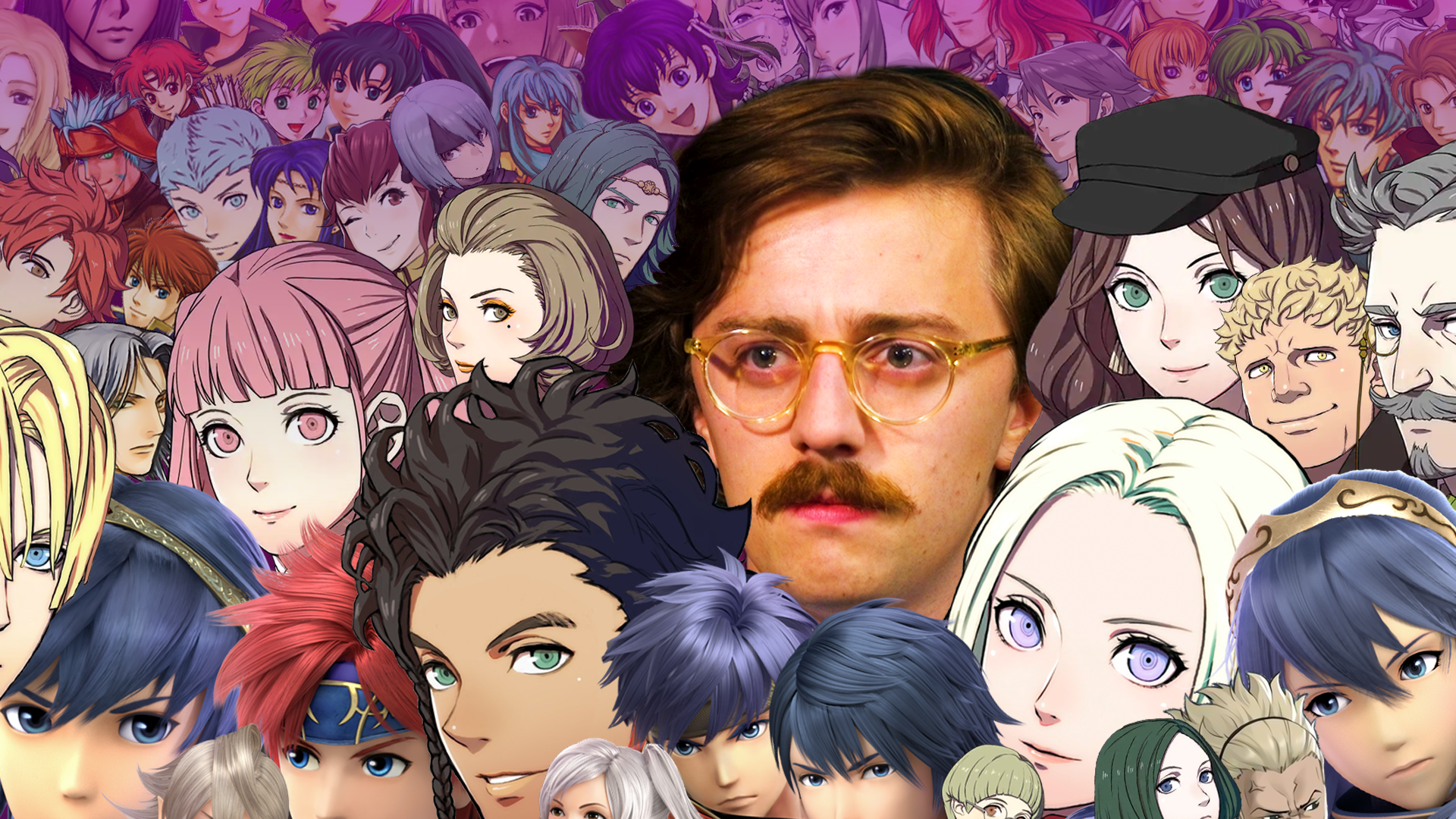 Brian David Gilbert’s face is tucked in among the faces of hundreds of Fire Emblem characters