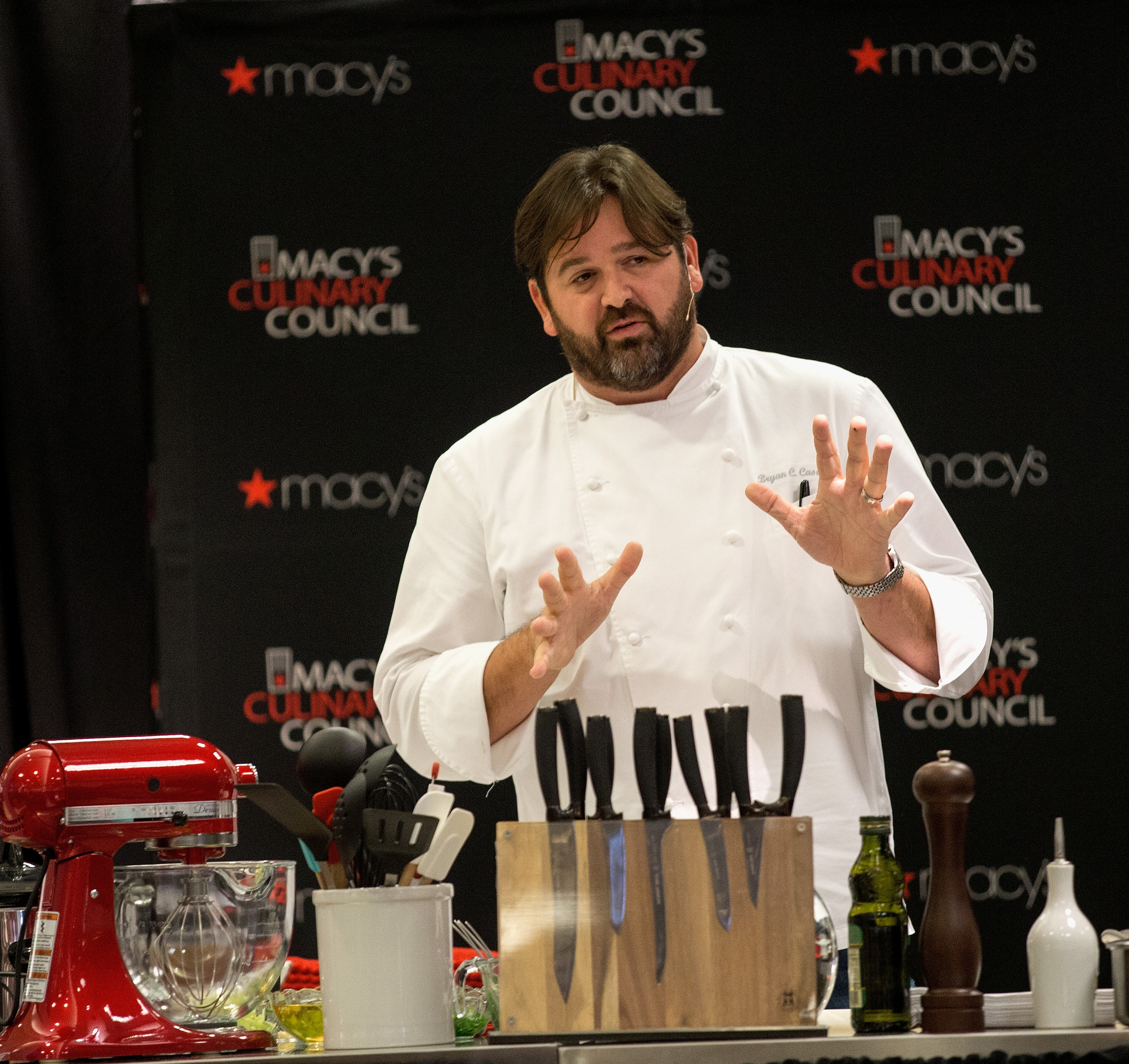 Chef Bryan Caswell Appears At Macy’s Galleria For Big Game Cooking Demo