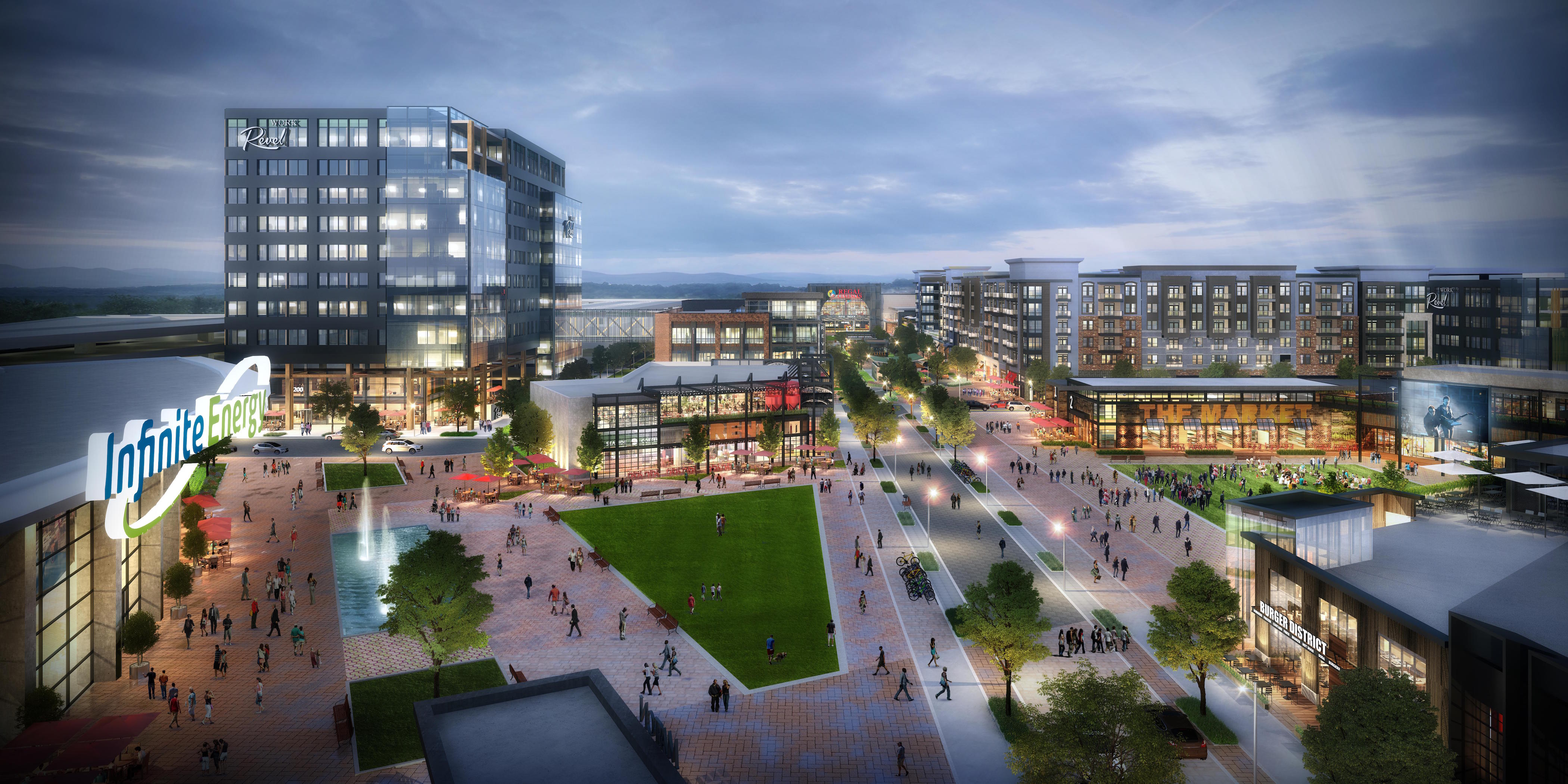 A rendering of the huge mixed-use development planned for Duluth in Gwinnett County.