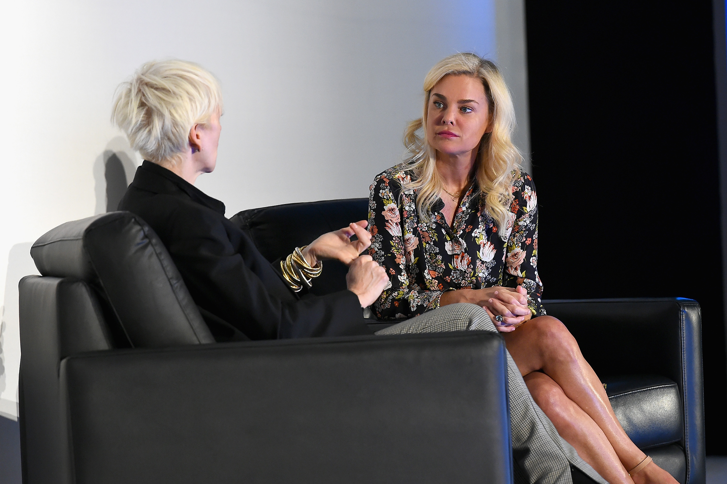 Hearst Magazines’ Joanna Coles interviews Amazon Fashion President Christine Beauchamp onstage at the American Magazine Media Conference 2018.