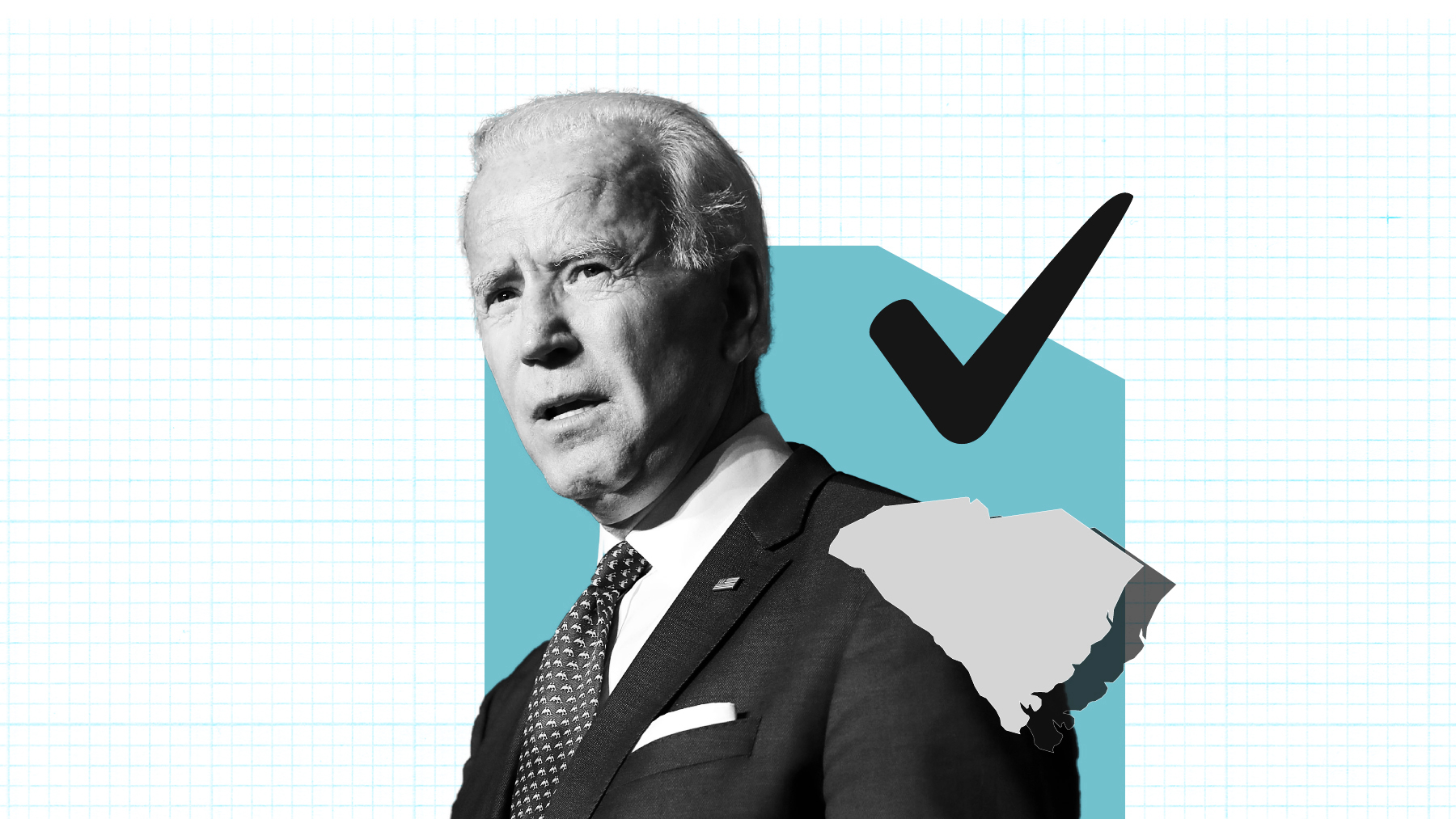 Photo illustration of Democratic presidential candidate Joe Biden.