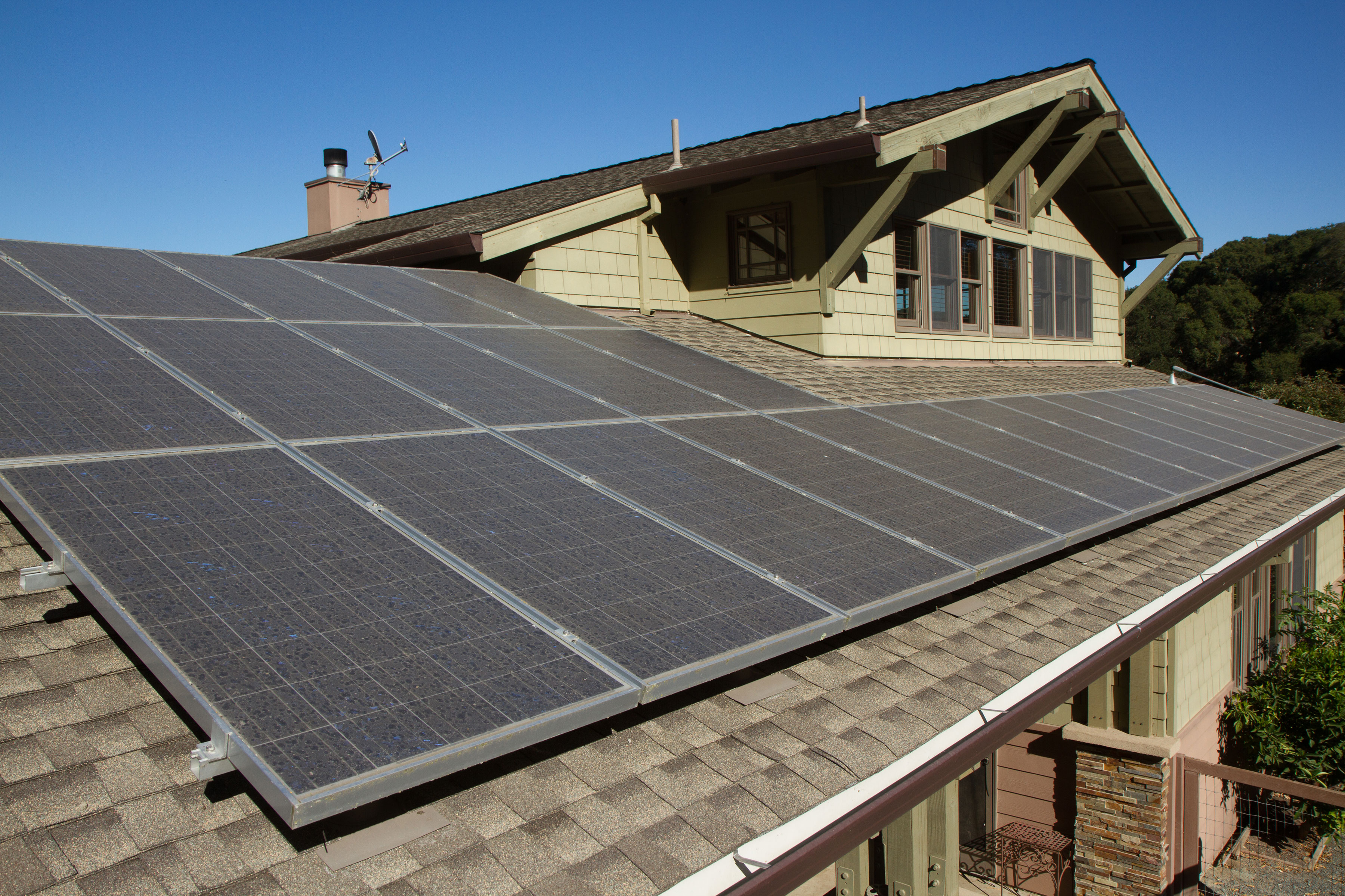 Solar panels on a craftsman home