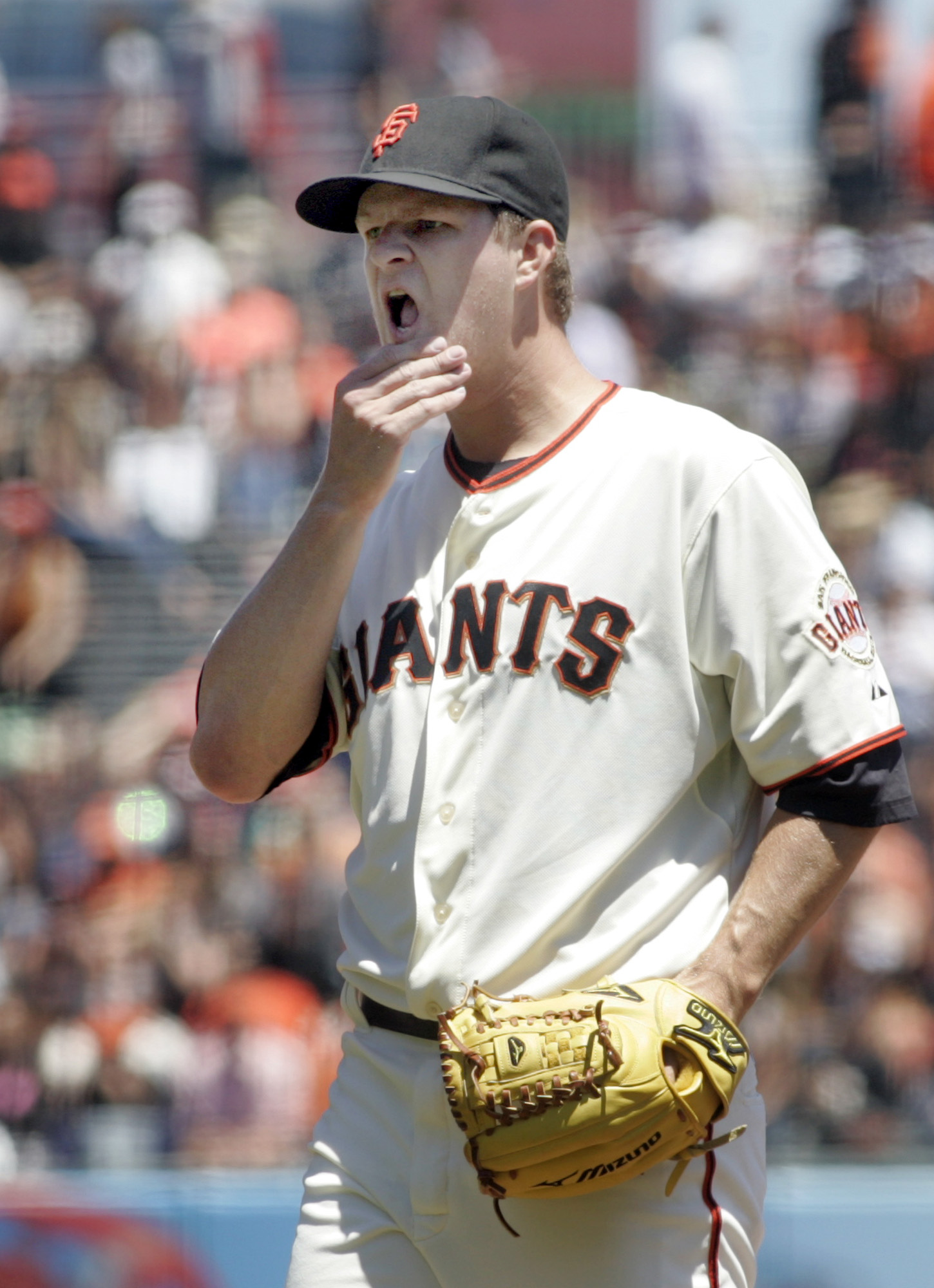 Matt Cain of the San Francisco Giants was shell-shocked, not completing the first inning against the NewYork Mets Wednesday, July 10, 2013, in San Francisco, Calif. It was the first time in Cain’s major league career that he was knocked out of a game in t