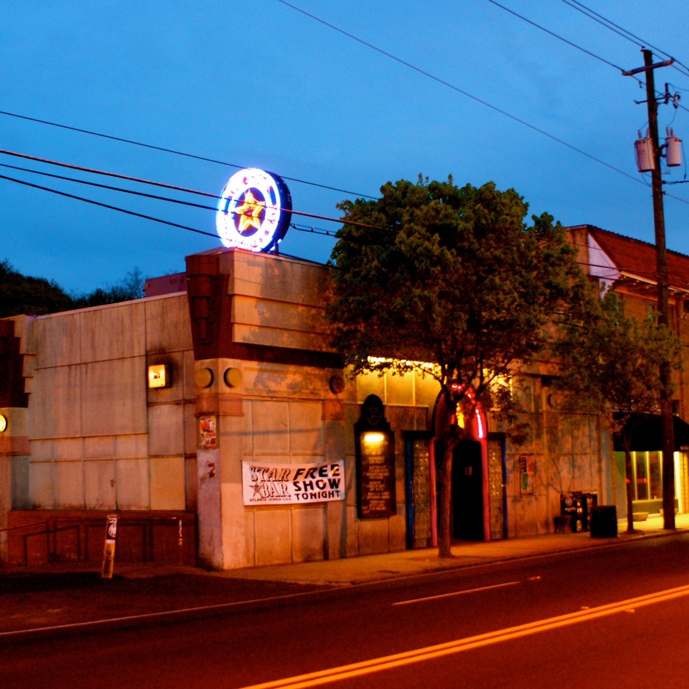 Star Bar on Moreland Avenue in Little Five Points Atlanta at dusk