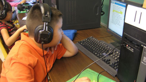 A student works at one of Hope Online's learning centers. (Chalkbeat file photo),