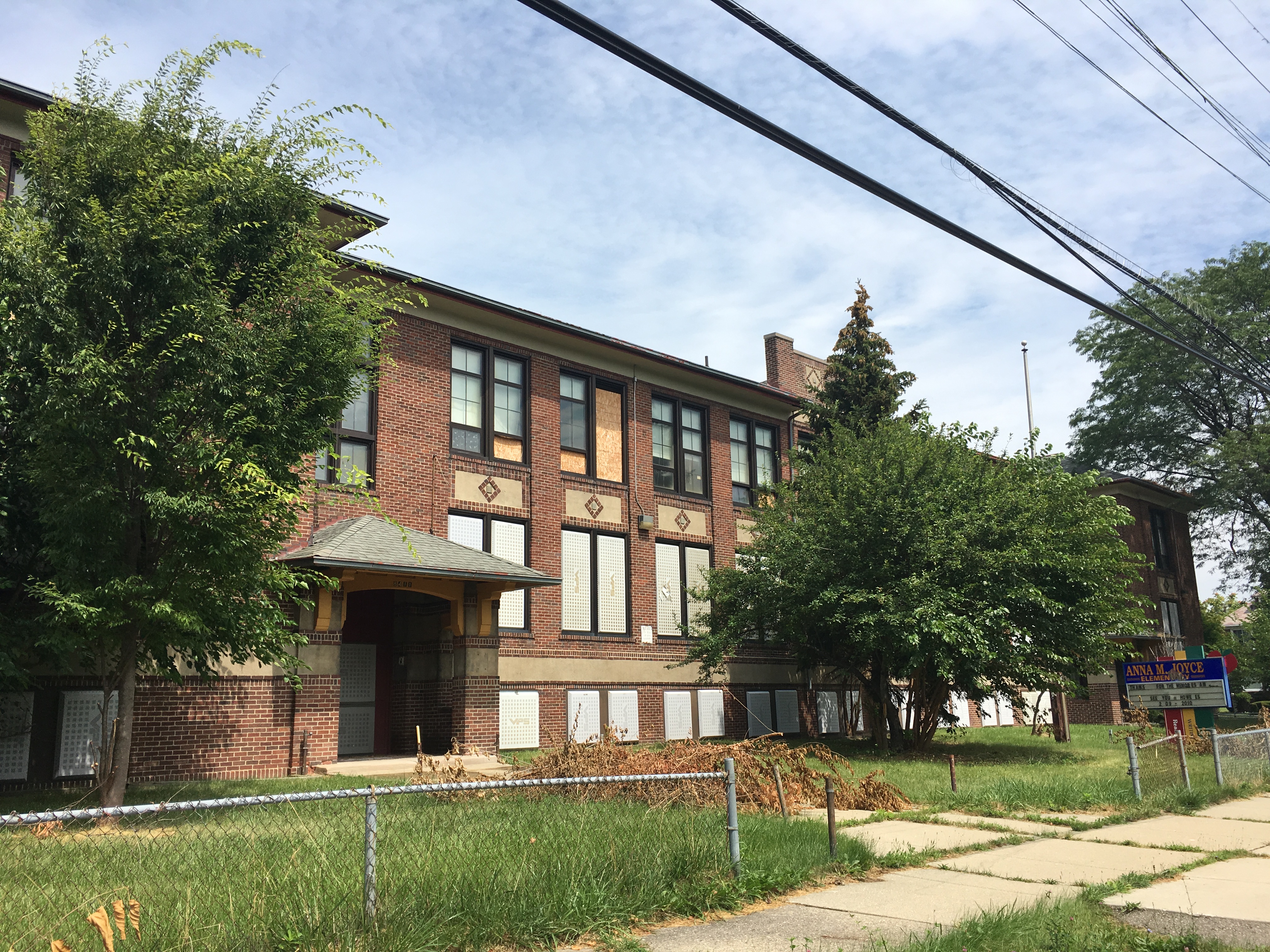 The former Anna M. Joyce Elementary School in Detroit closed in 2009.