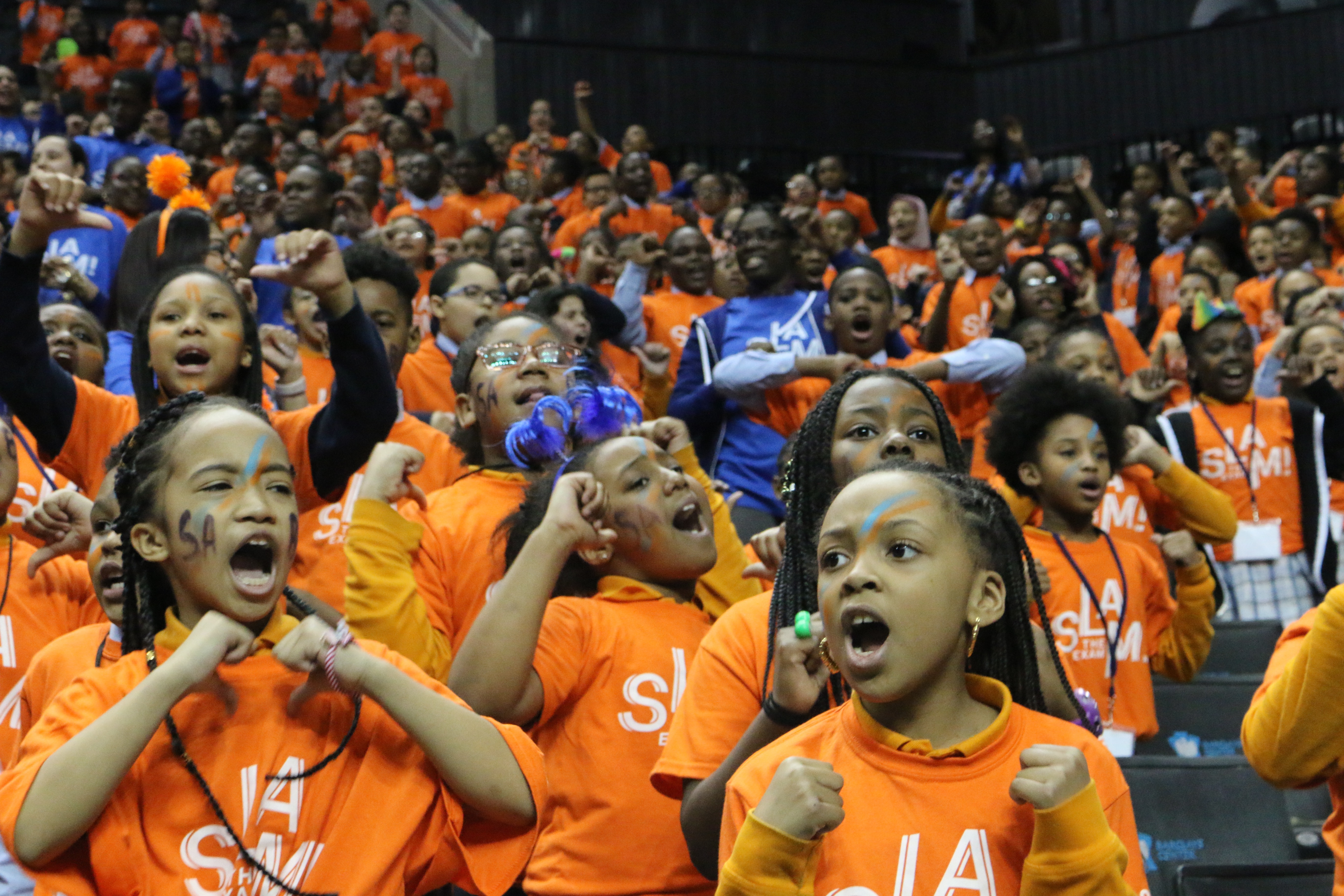 Success Academy hosts its annual "Slam the Exam" rally at the Barclays Center.