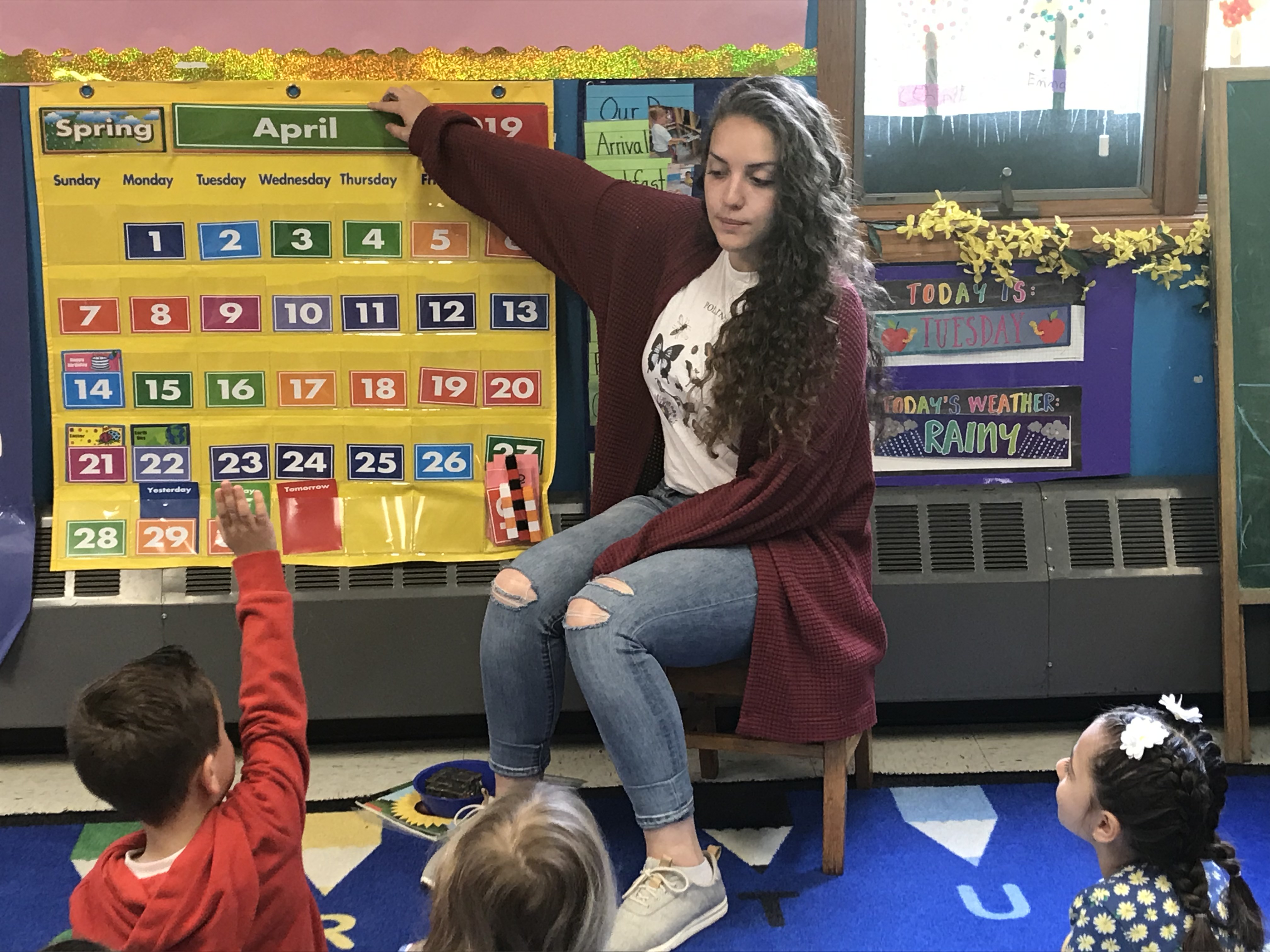 Tara Entrieri teaches a pre-K class at a community-based organization in Staten Island.