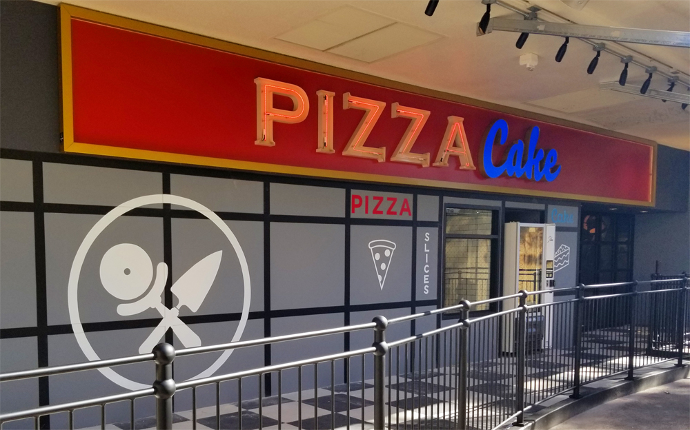 The exterior of “Cake Boss” chef Buddy Valastro’s new casual dining concept Pizzacake, coming soon to Harrah’s.