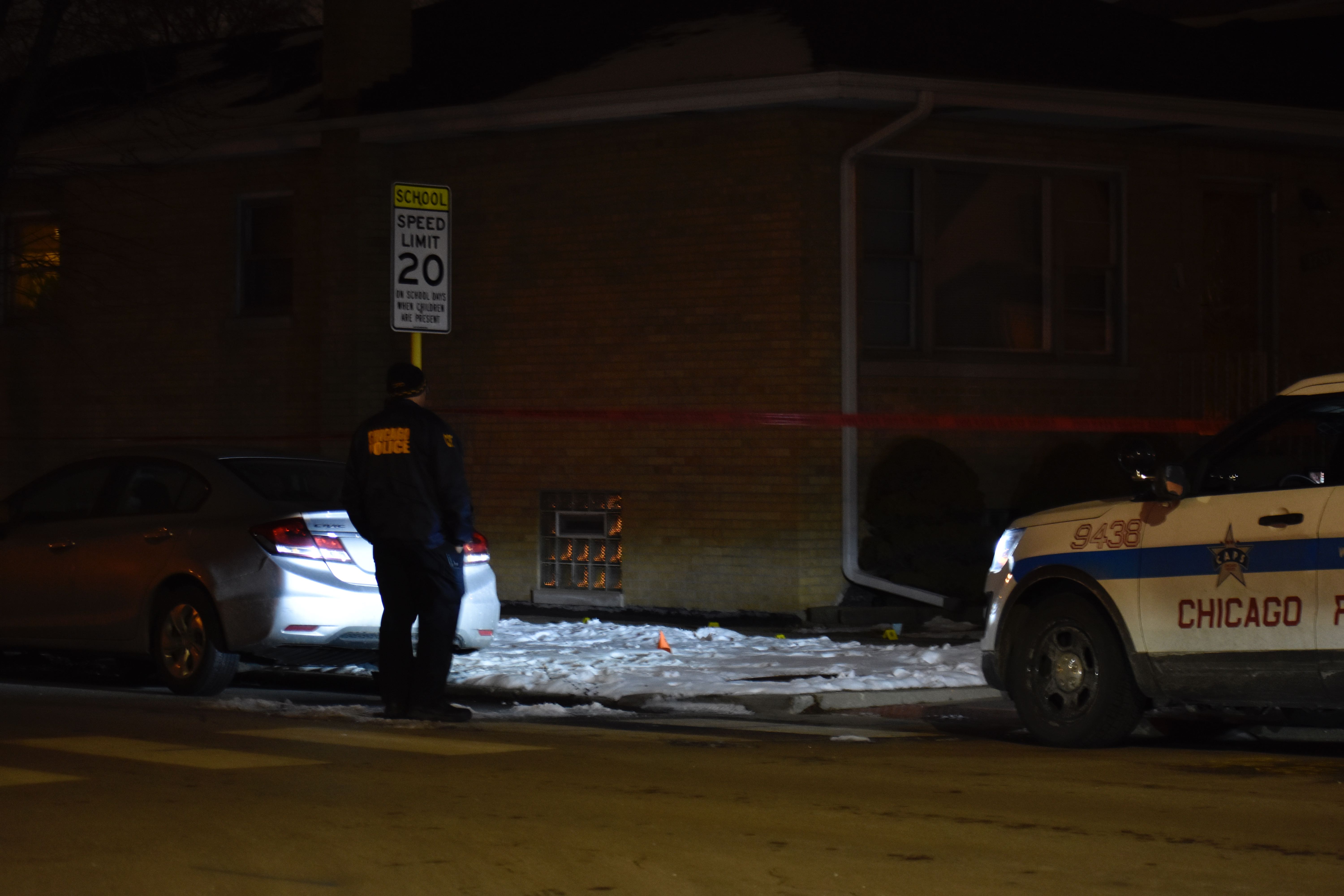 Chicago police investigate a fatal shooting Feb. 8, 2020, in the 3700 block of West 58th Street.