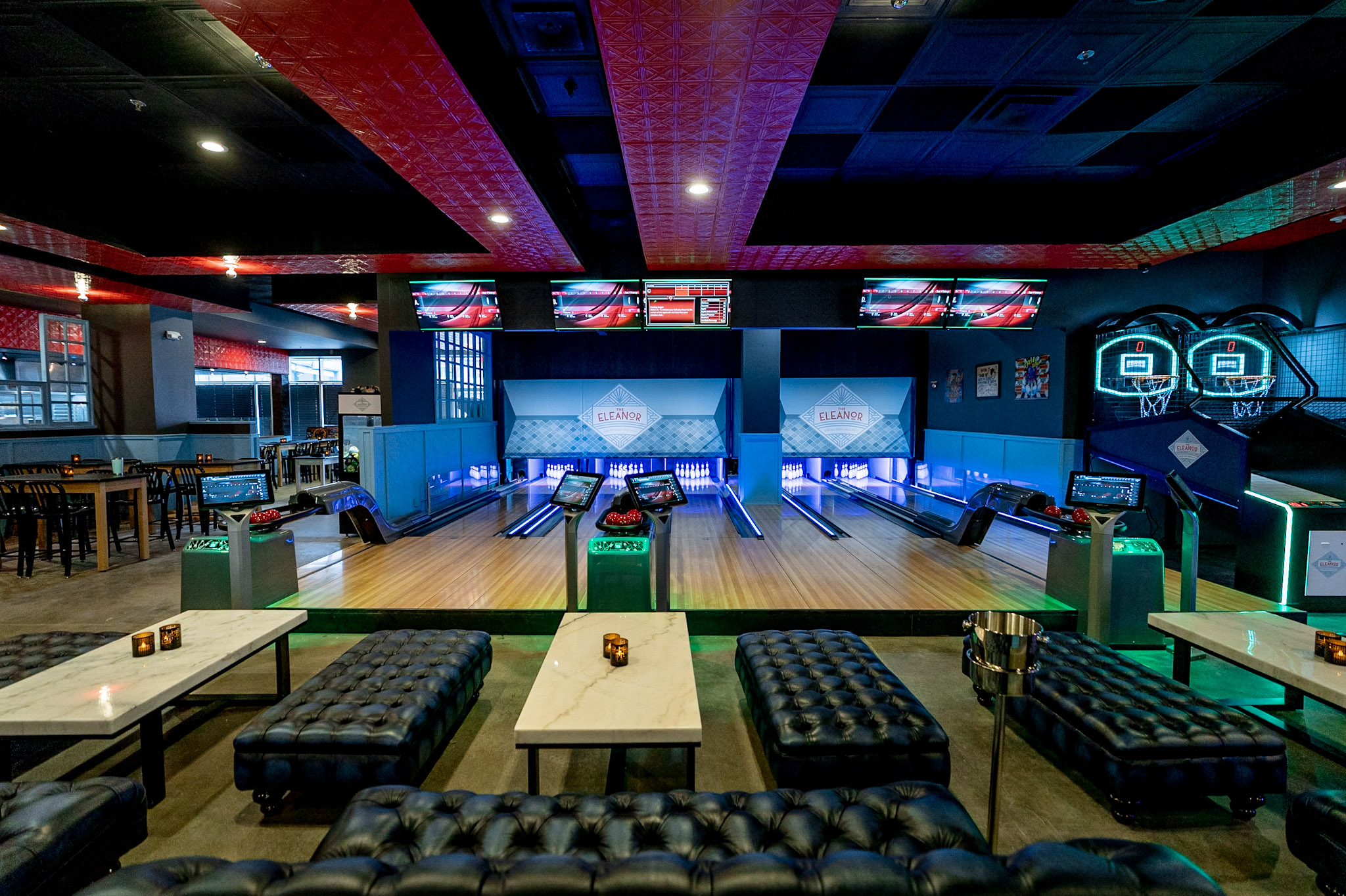 The Eleanor in Silver Spring has six miniature bowling lanes