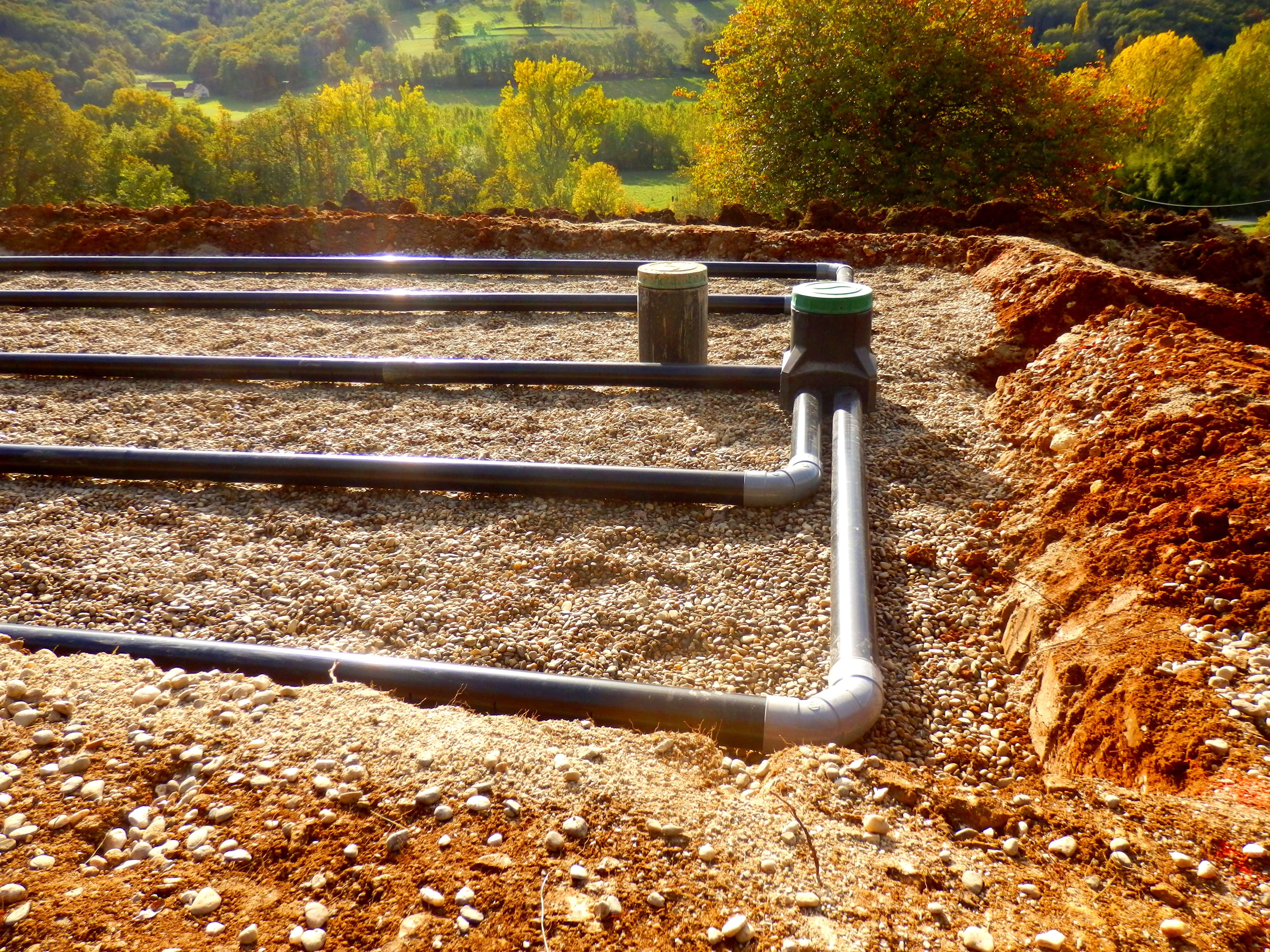 Septic System Sand and Gravel Filter Bed