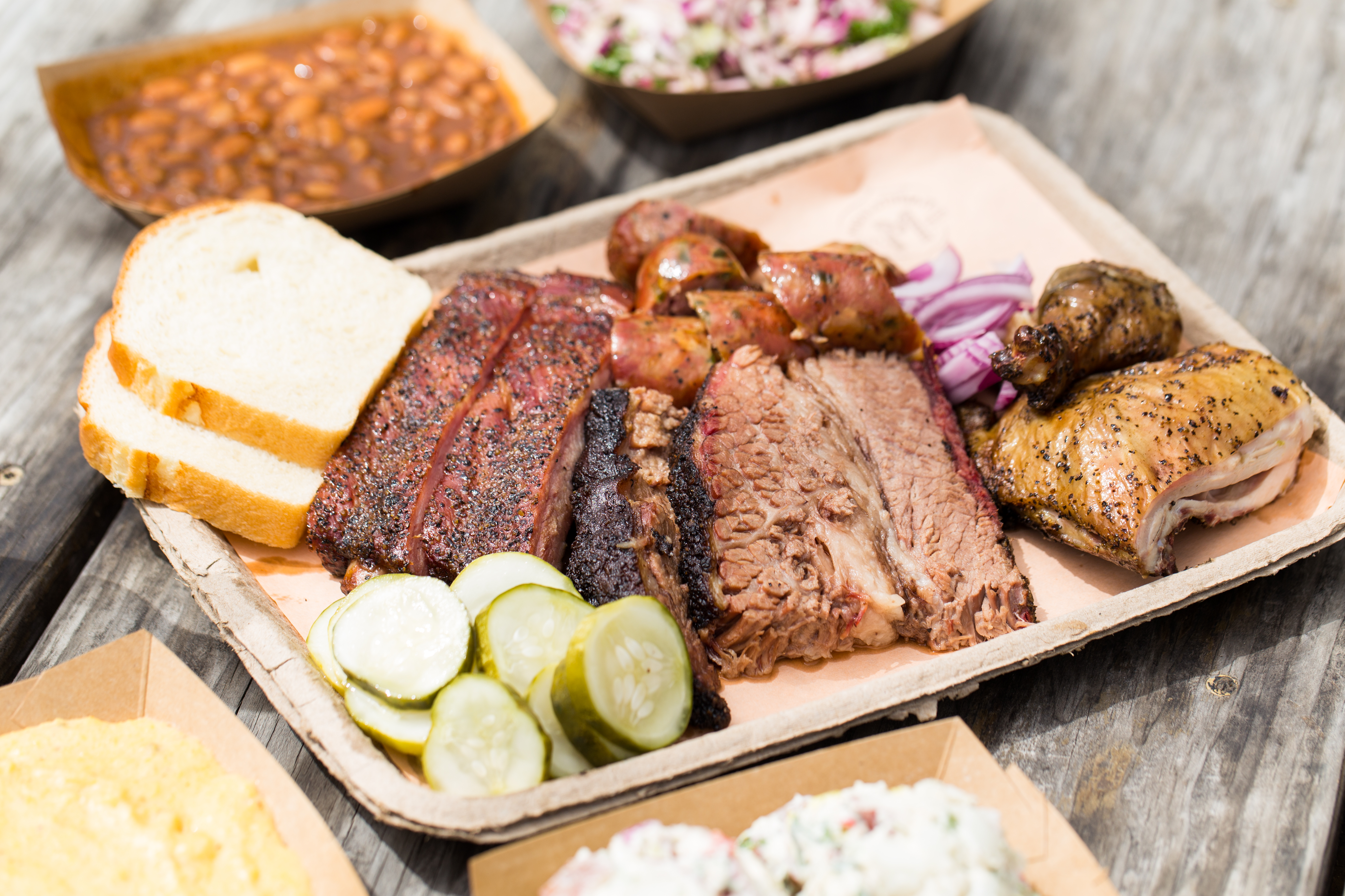 A tray of barbecue from Micklethwait Market and Grocery