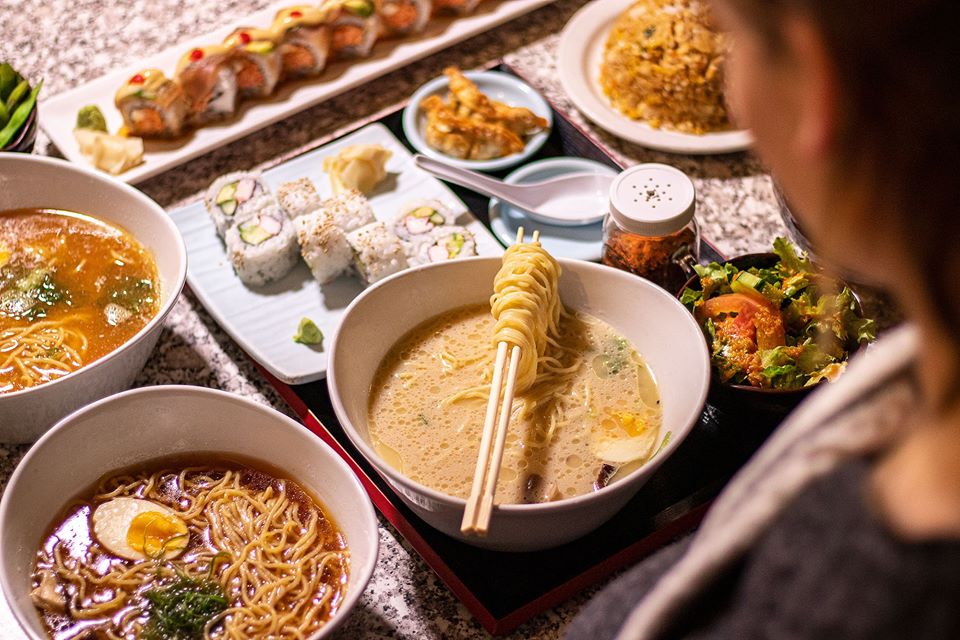 Ramen and sushi, still on the takeout and delivery menu at Osaka Japanese Bistro.