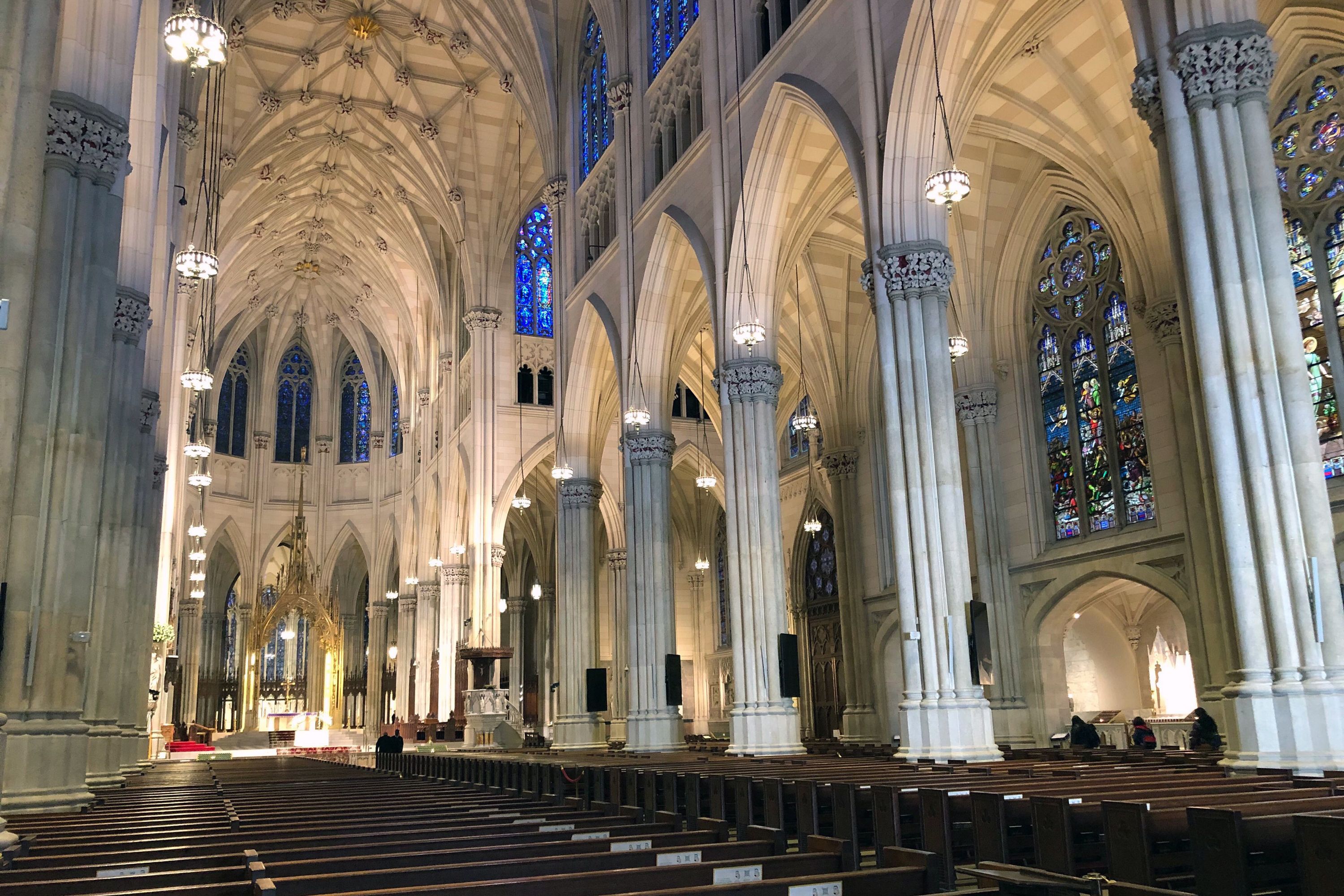 Canceled Mass left pews empty at St. Patrick’s Cathedral  on Sunday, March 15.