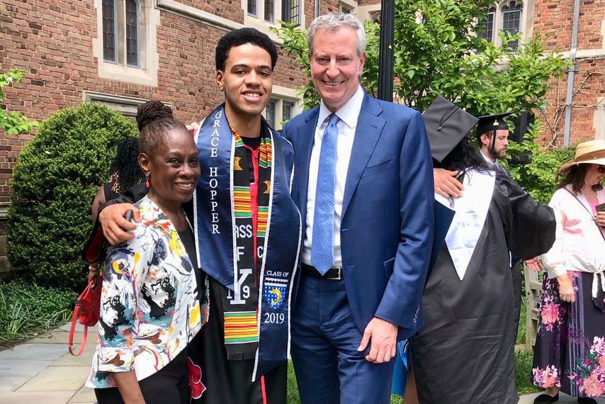 Mayor Bill de Blasio and First Lady Chirlane McCray attend their son, Dante de Blasio’s, graduation from Yale.
