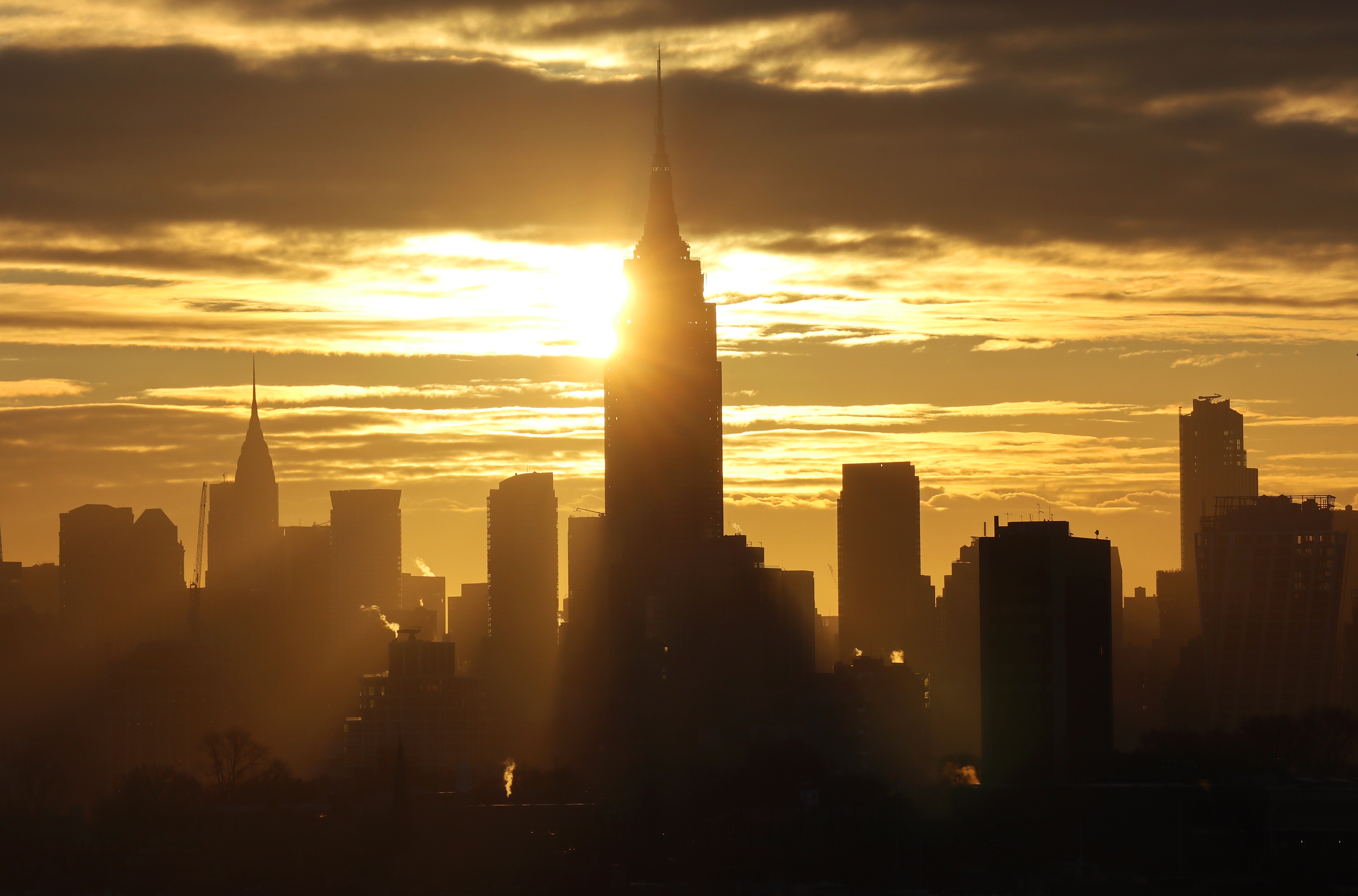 Sunrise Behind the Empire State Building in New York City