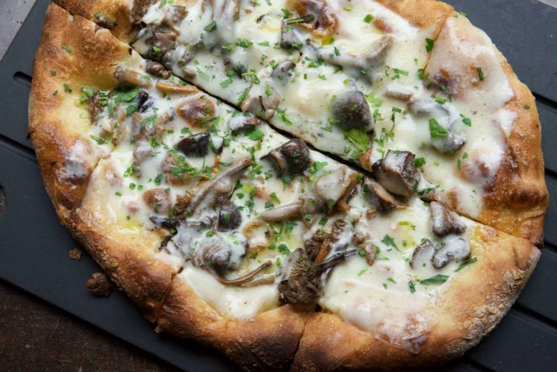 Wild mushroom pizza from Serious TakeOut