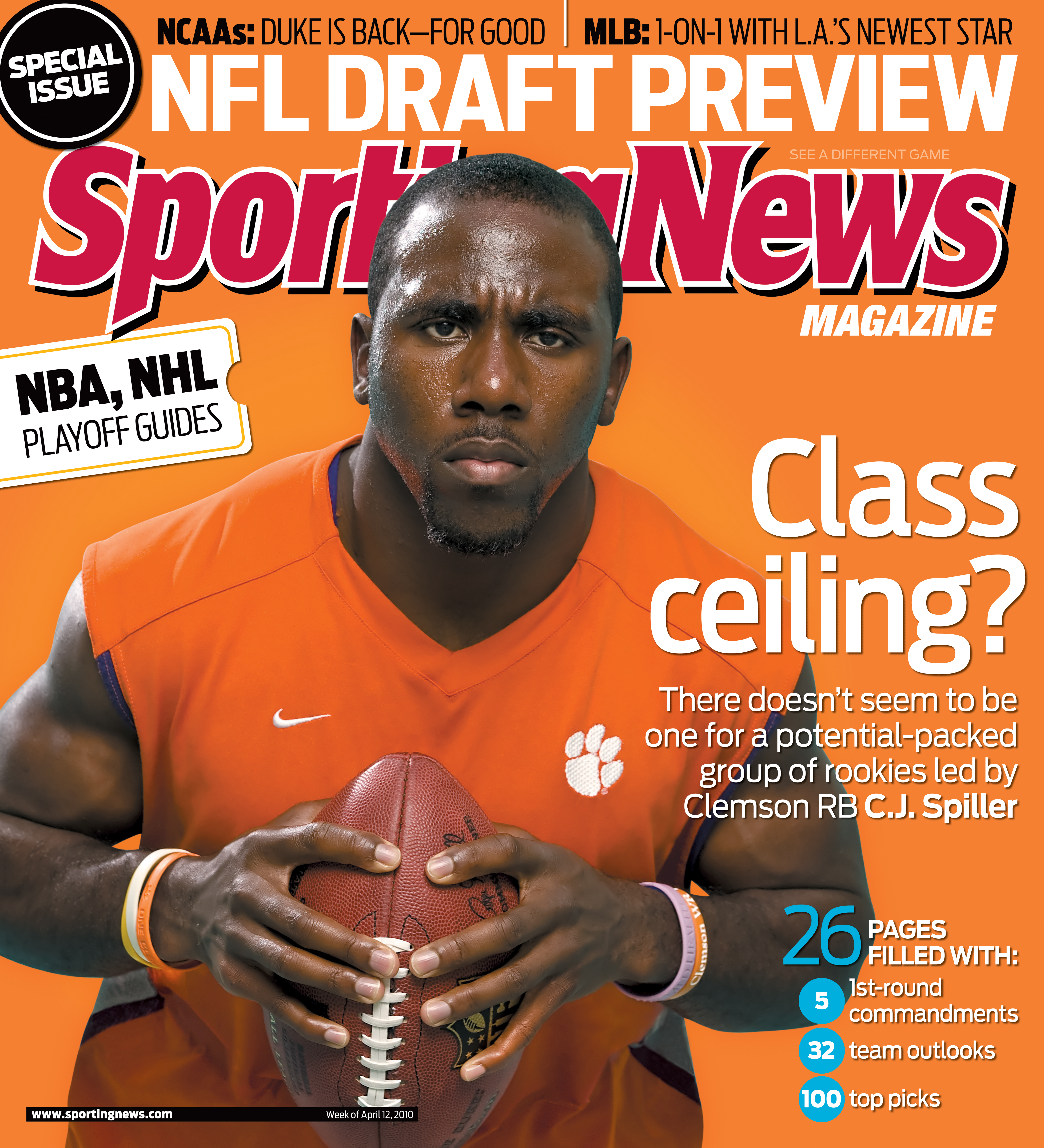 NCAA Football Covers - Clemson Tigers’ C.J. Spiller - April 12, 2010