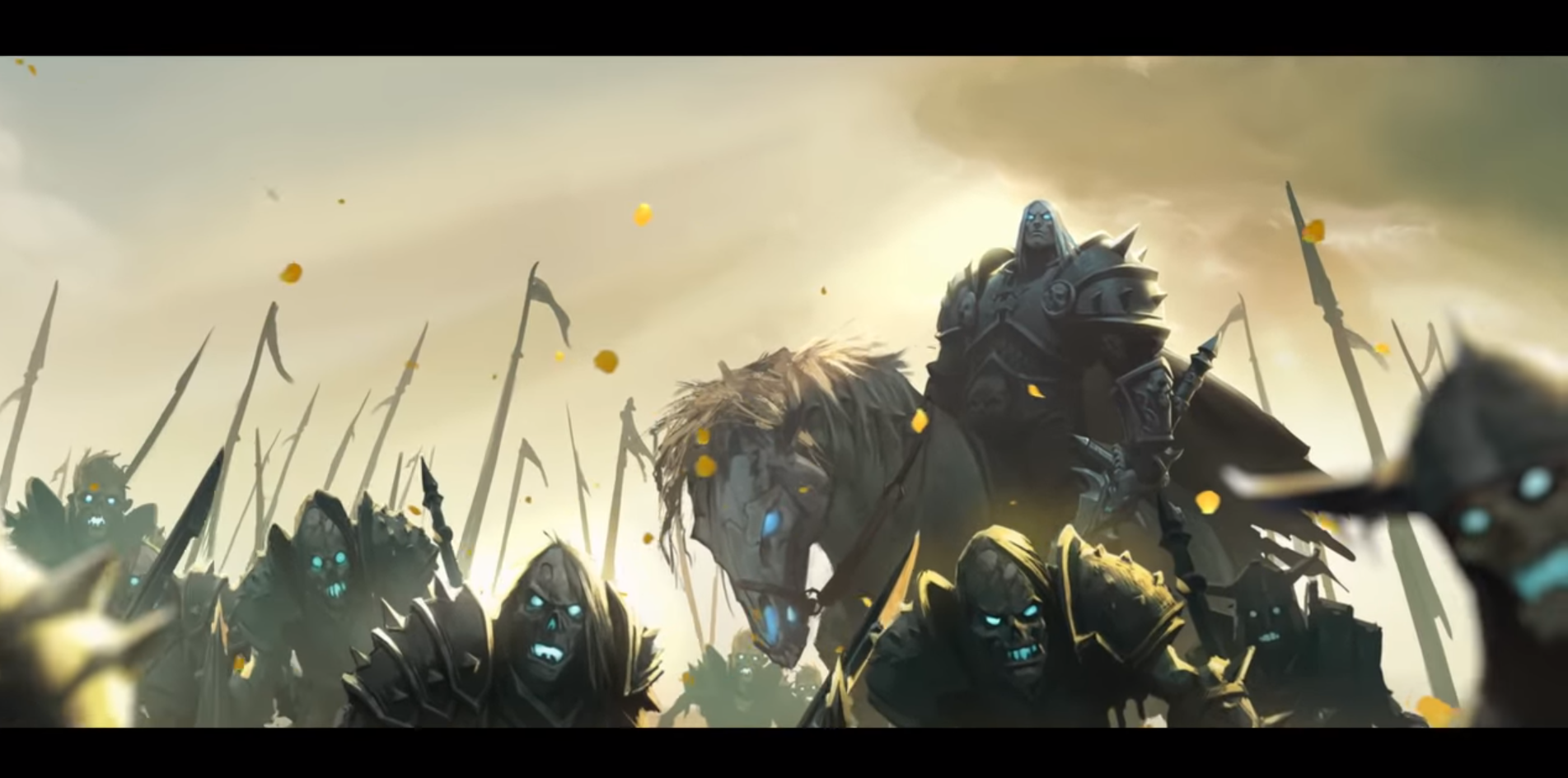 World of Warcraft - a shot of Arthas and Invincible from the Warbringers: Sylvanas animated short