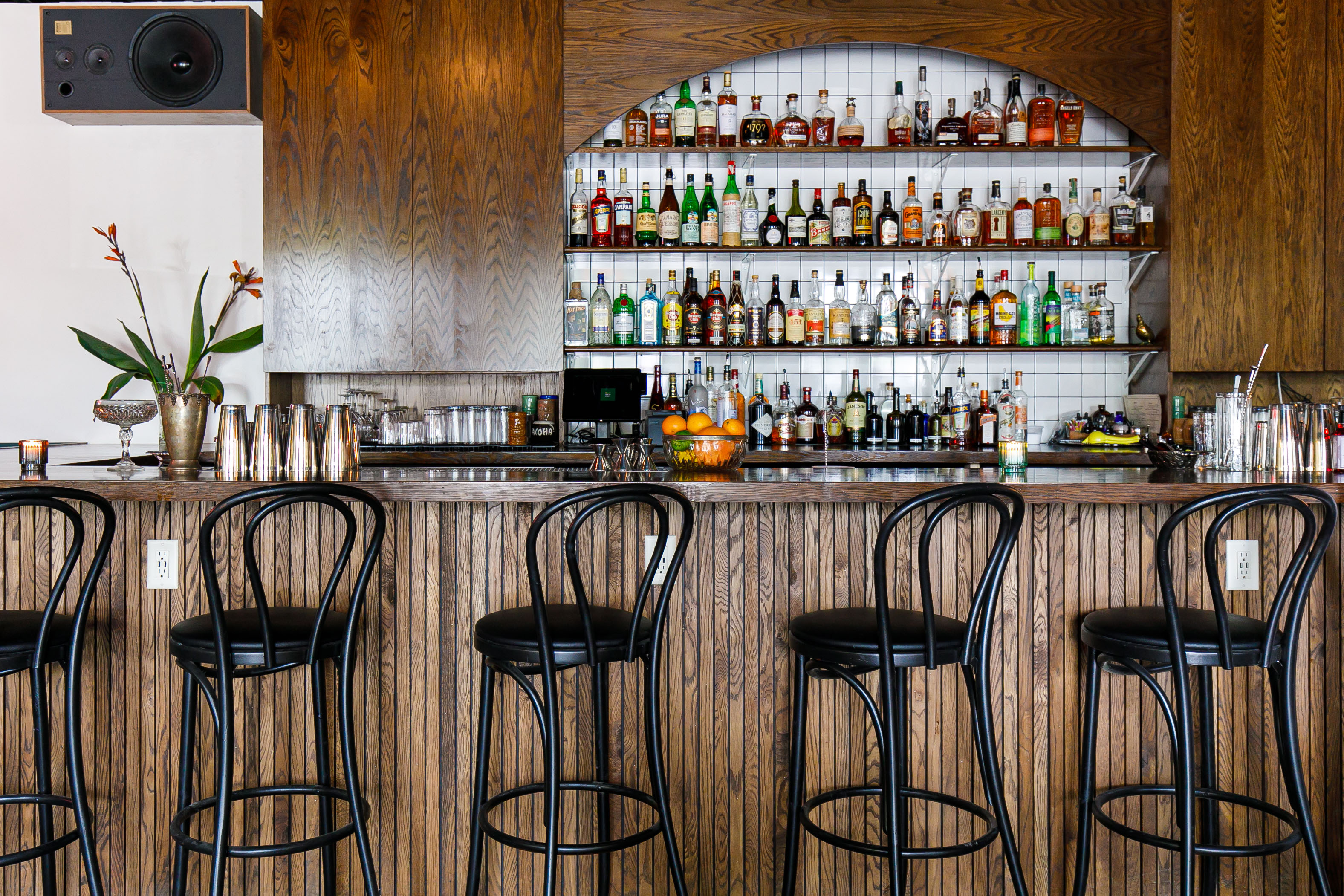 a sleek looking cocktail bar