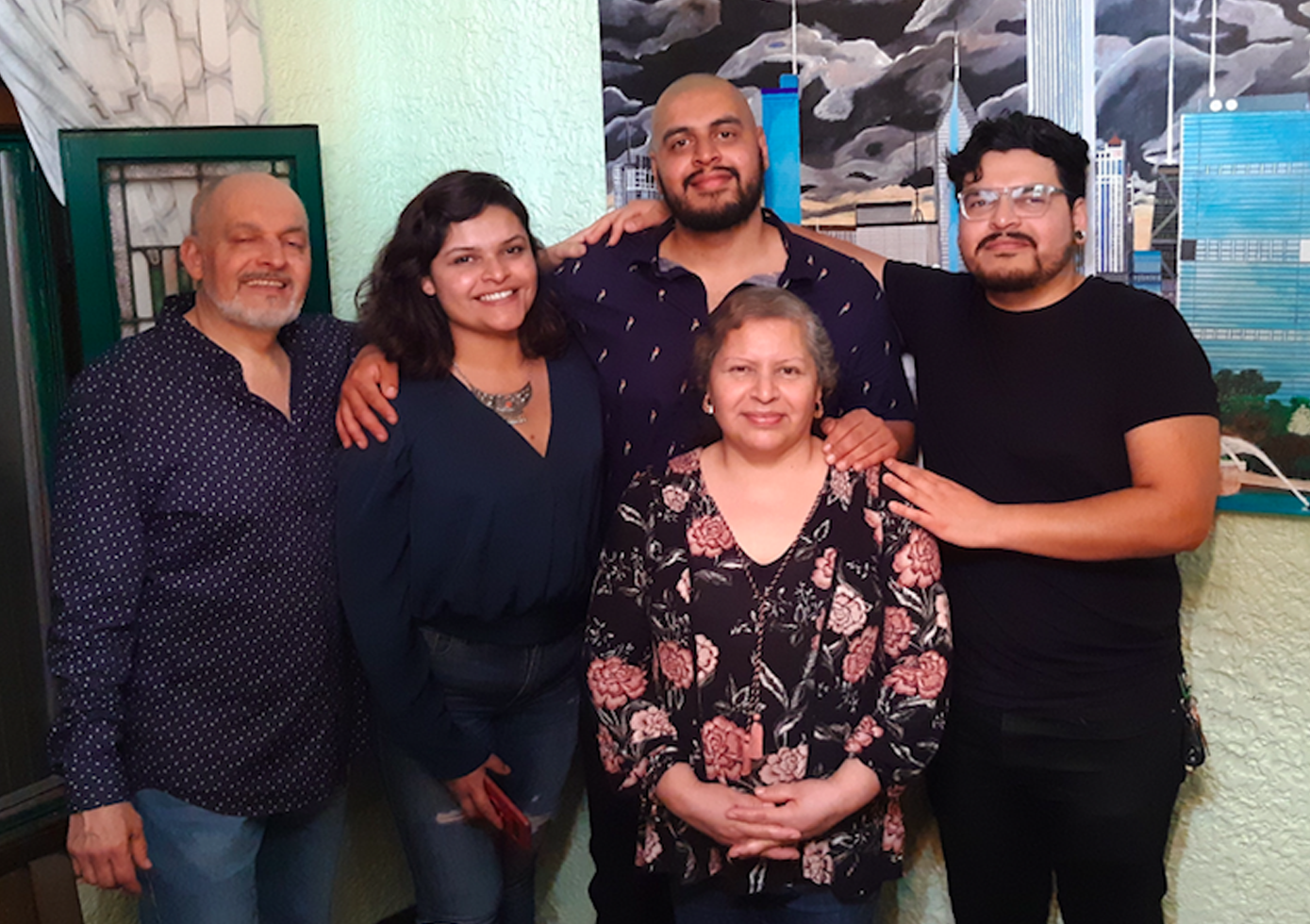 Jesus Alberto “Beto” Lopez-Gutierrez (center rear) with (from left) his father Miguel Lopez, sister Mariela Lopez, mother Lourdes Gonzalez and brother Miguel Lopez.