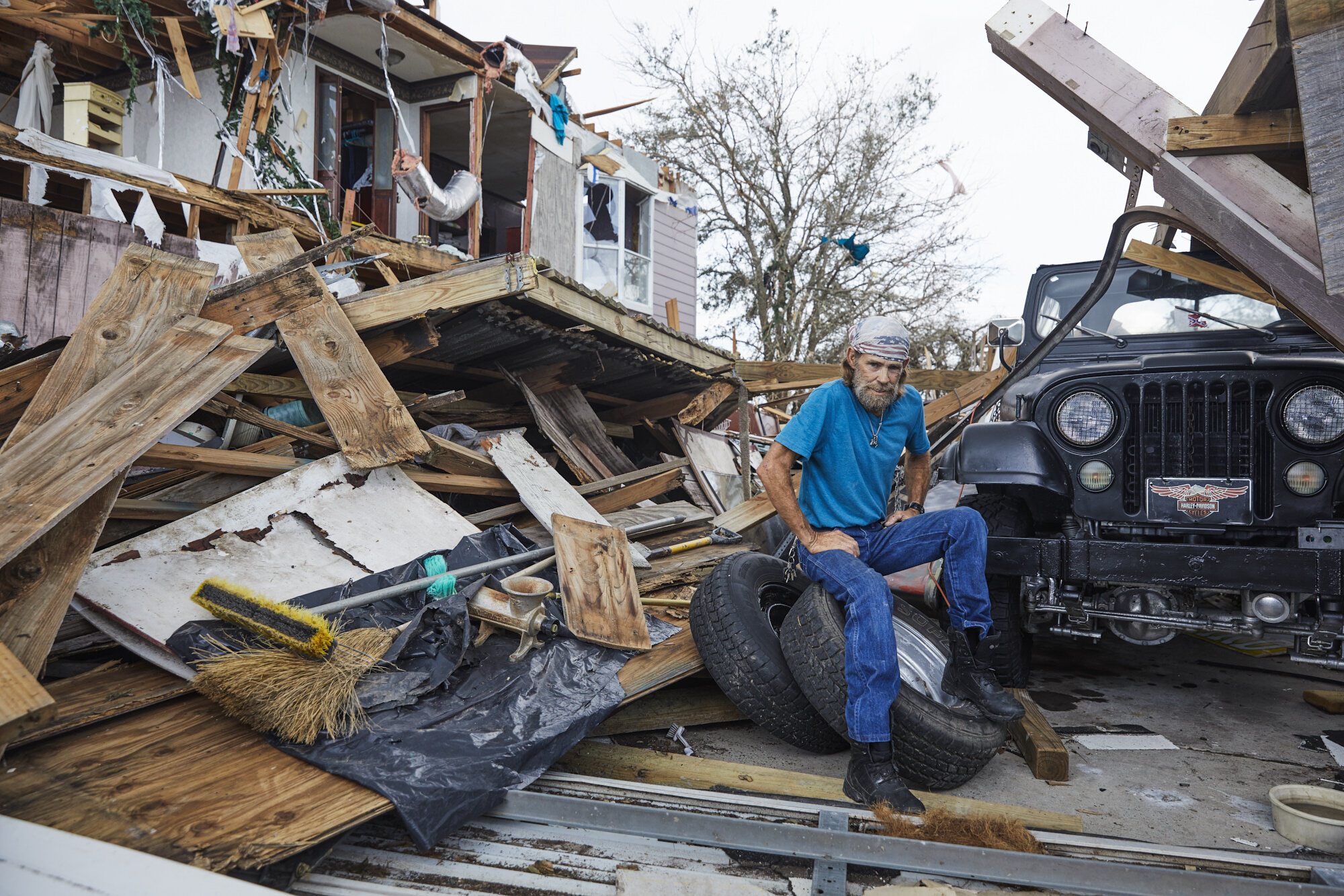 Aftermath of Hurricane Laura in Lake Charles, Louisiana