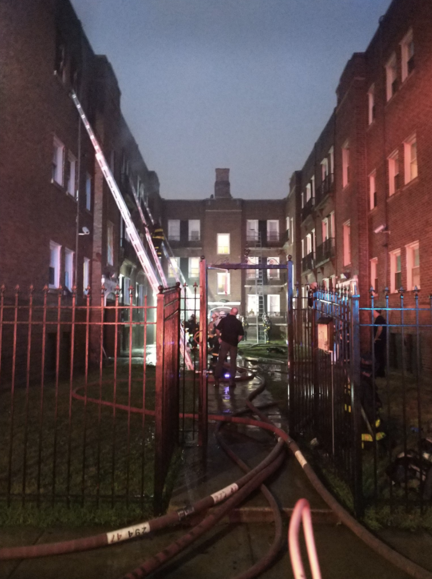 Twenty-two adults and nine children were displaced in an apartment fire Sept. 2, 2020 in Woodlawn.