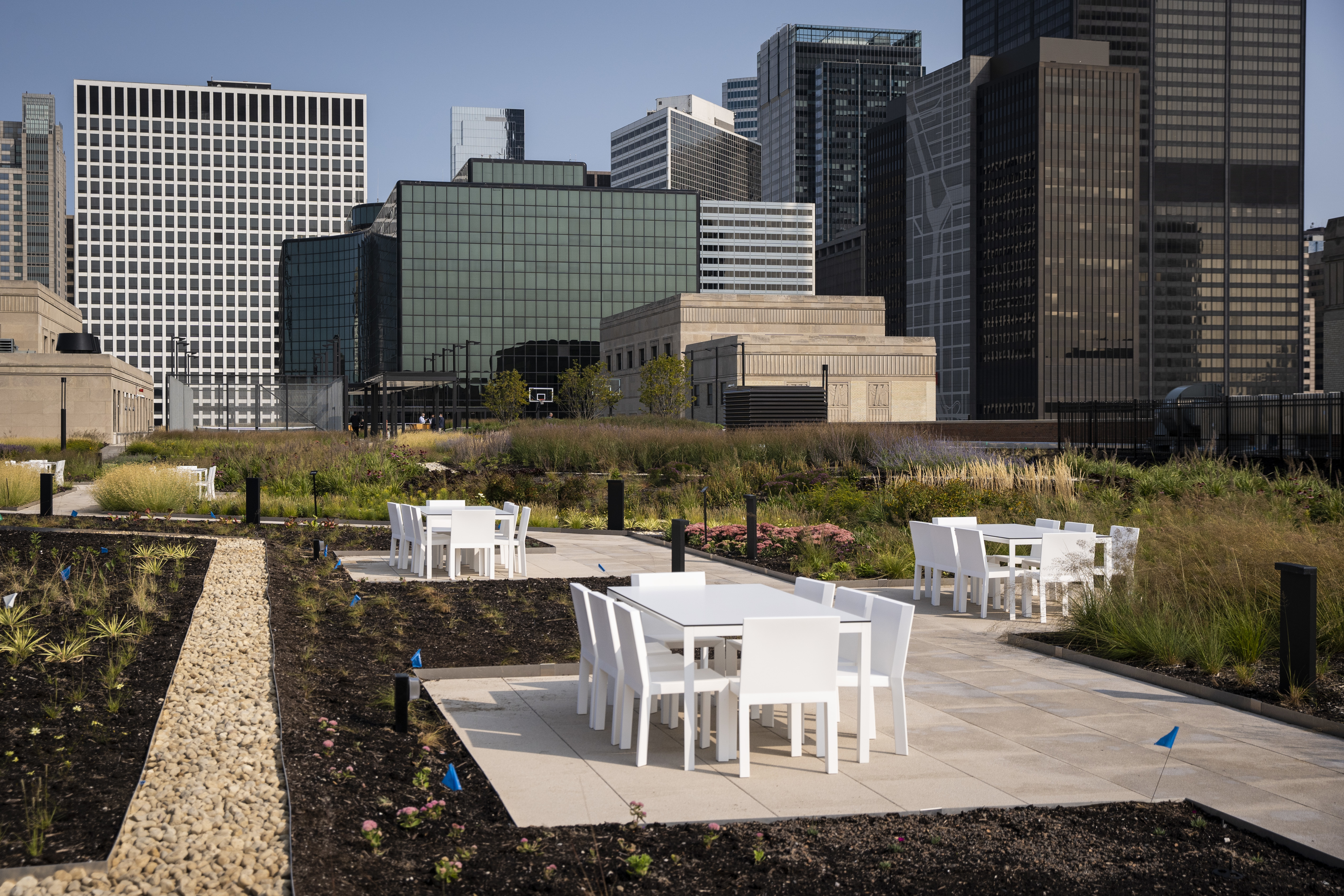 The 3.5-acre, green rooftop terrace at The Old Post Office at 433 W. Van Buren St., Monday morning, Sept. 21, 2020.