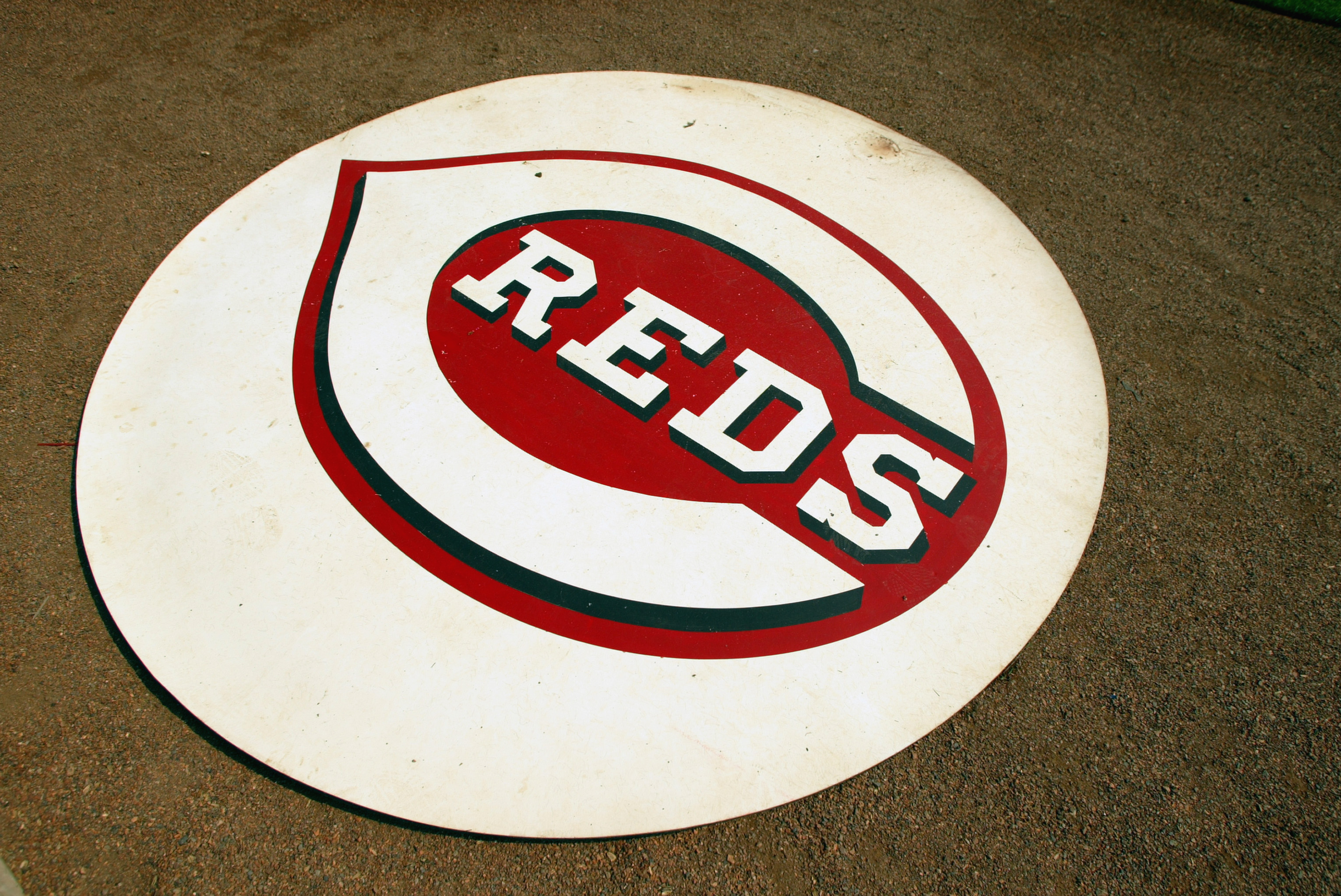 Detailed shot of the Cincinnati Reds logo