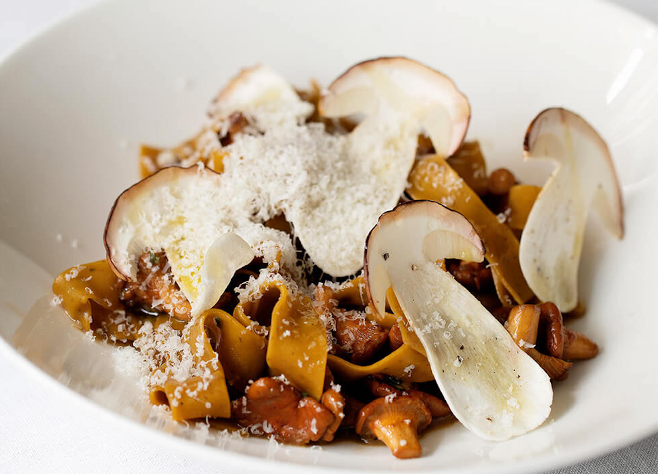 Wild mushrooms, including ceps and girolles, at Murano in Covent Garden