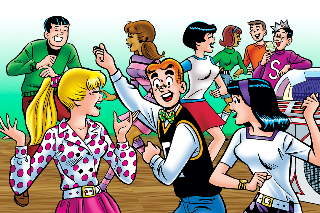 The cast of Archie boogies down. 