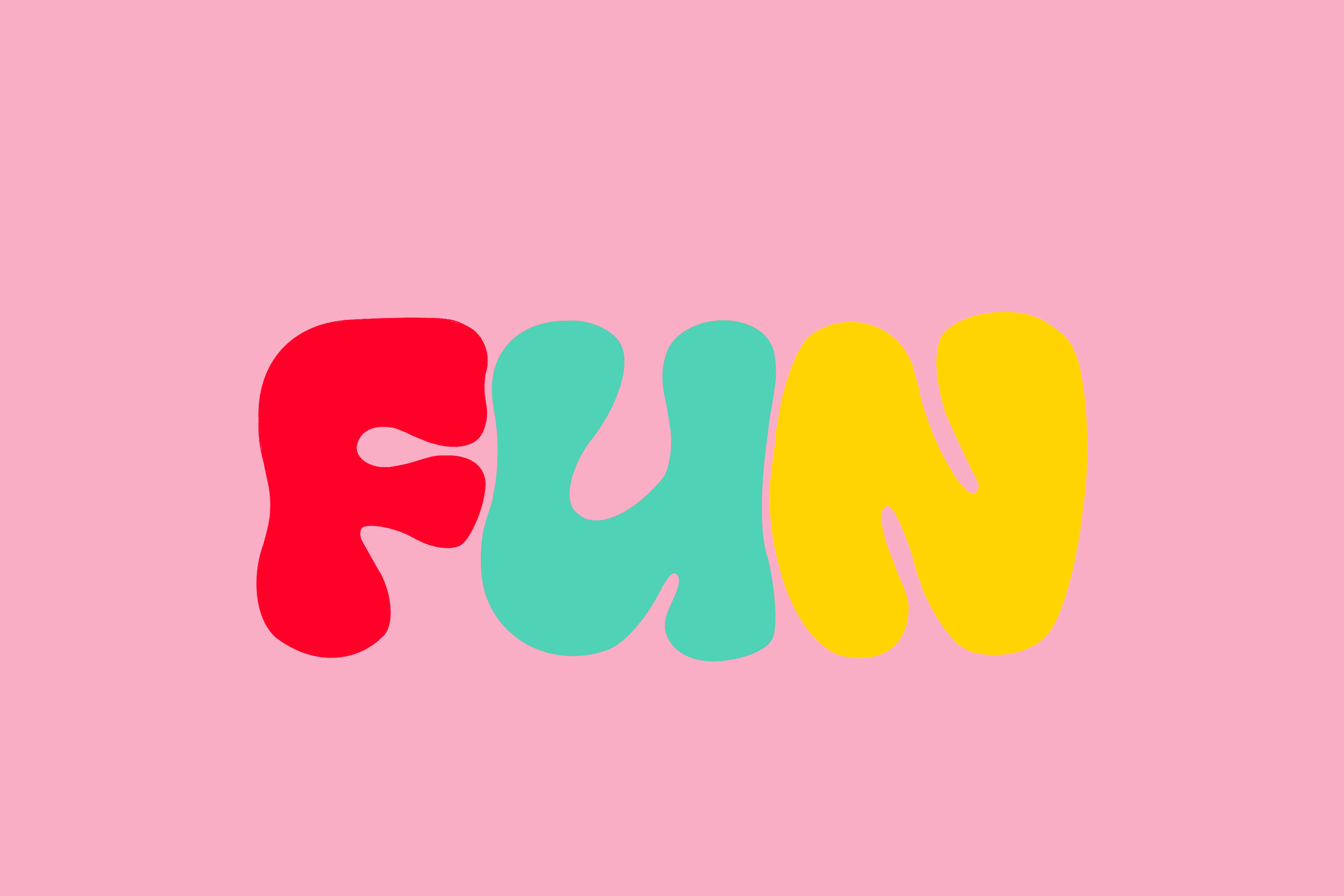 A flashing GIF of the word “fun.”