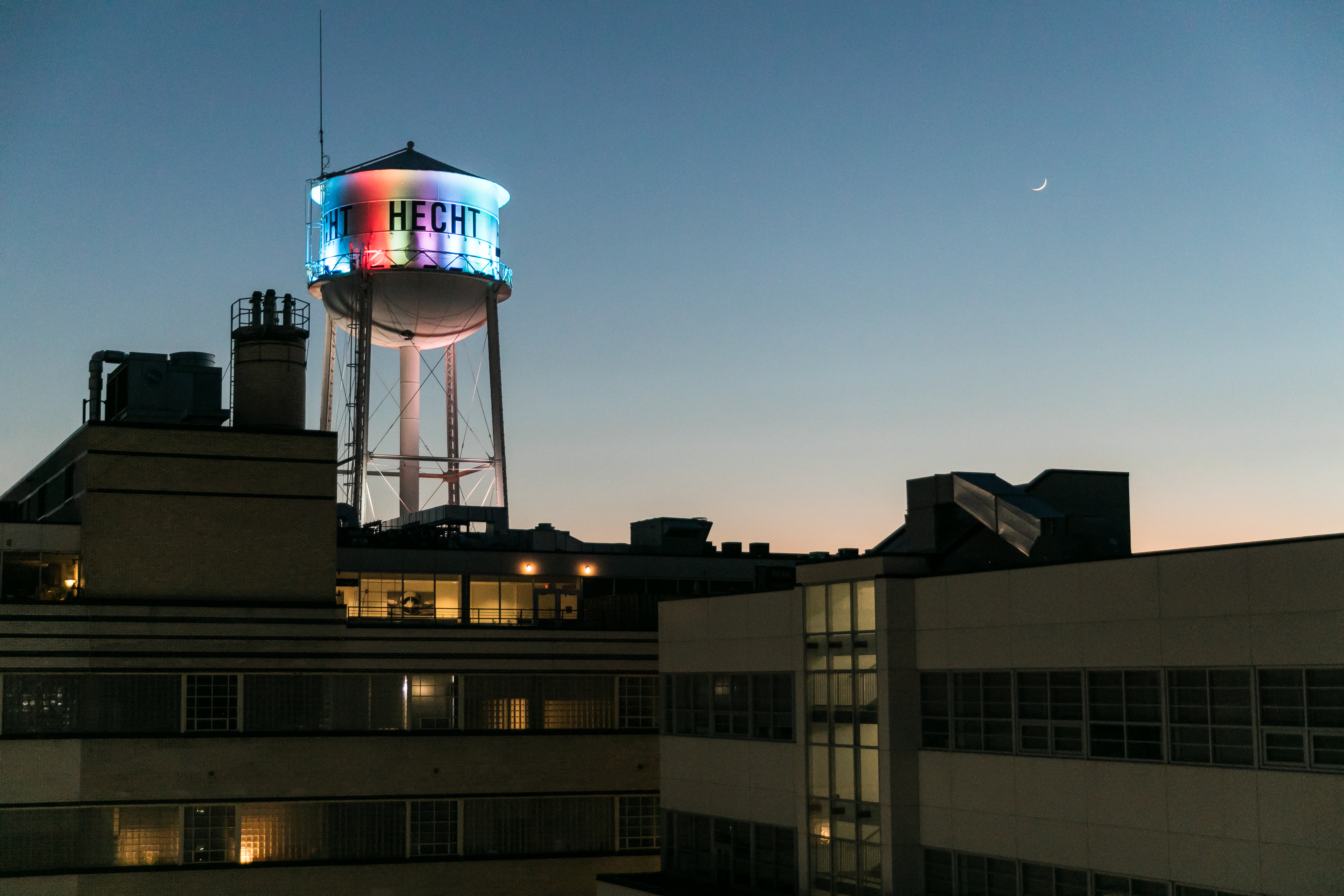 The water tower is a prominent feature of D.C.’s distillery-heavy Ivy City neighborhood. 