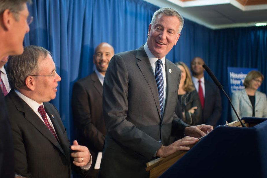 Mayor Bill de Blasio, Comptroller Scott Stringer, the Community Preservation Corporation and Citi announce a new partnership to invest $350 million in affordable housing throughout New York City on Wednesday July 30, 2014 at University Senior Housing in the Bronx.
