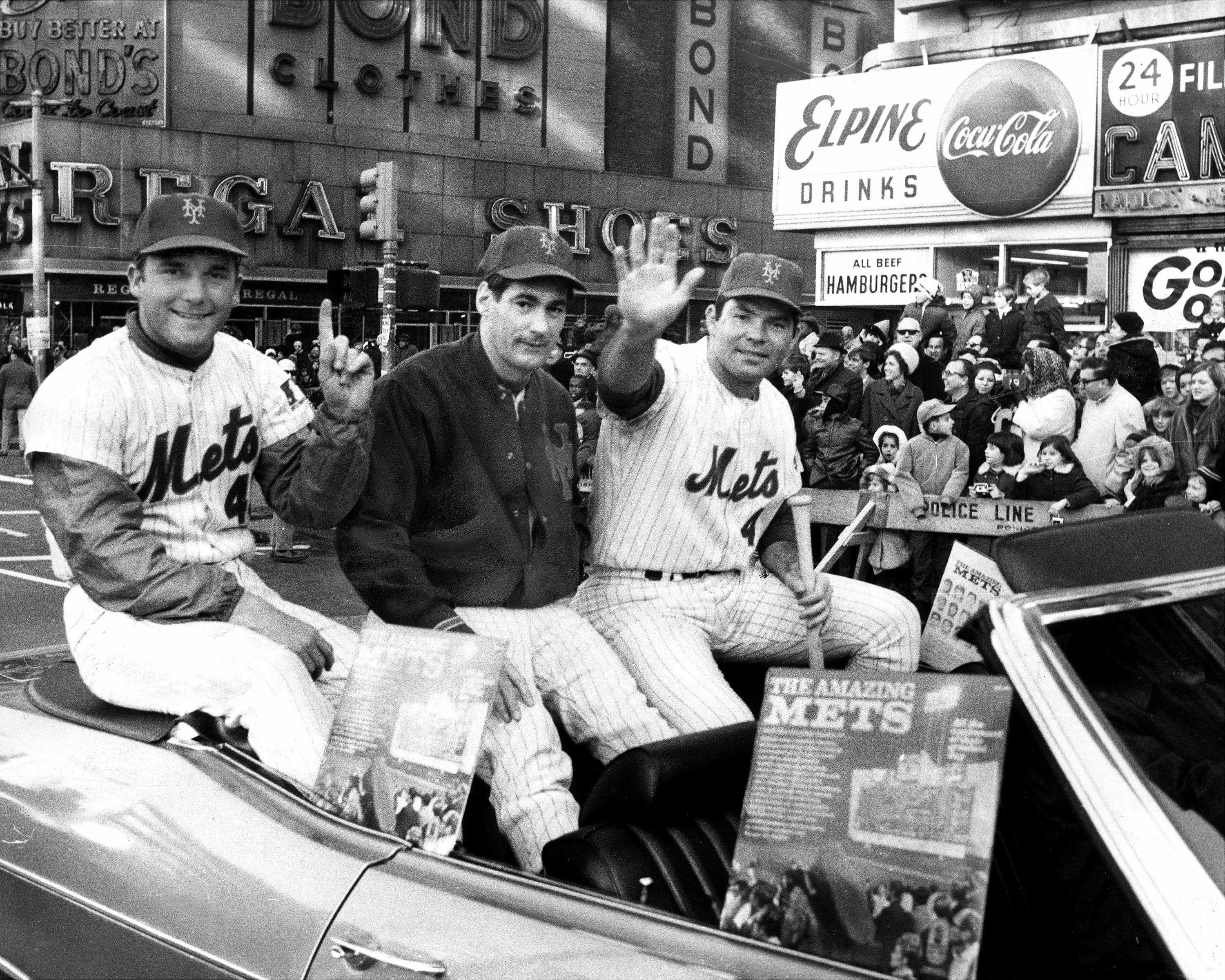 N.Y. Mets [l. to r.] Tug McGraw, Ron Taylor and Ron Swoboda