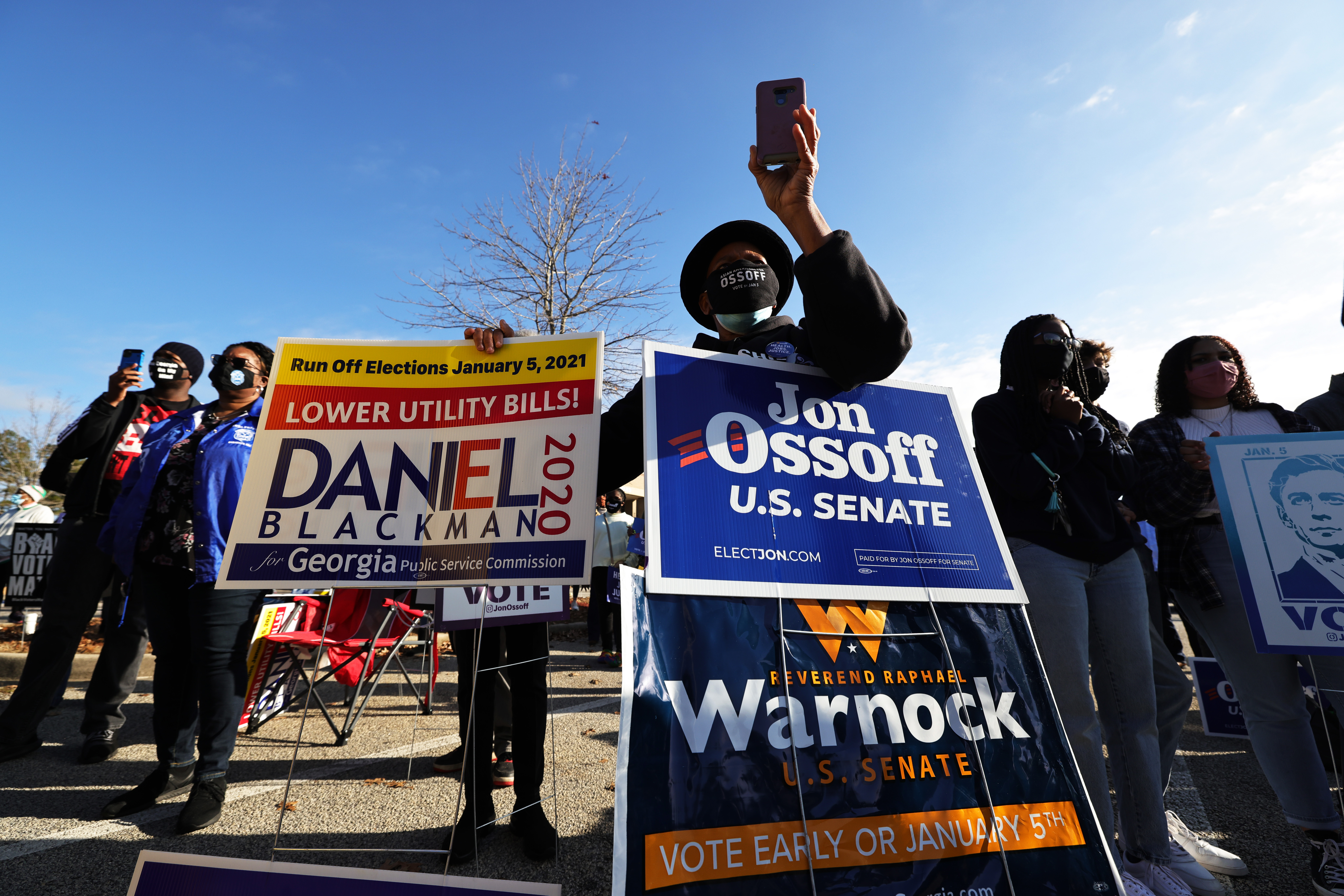 Senate Candidates Jon Ossoff And Rev. Warnock Campaign Day Before Georgia Runoff Election
