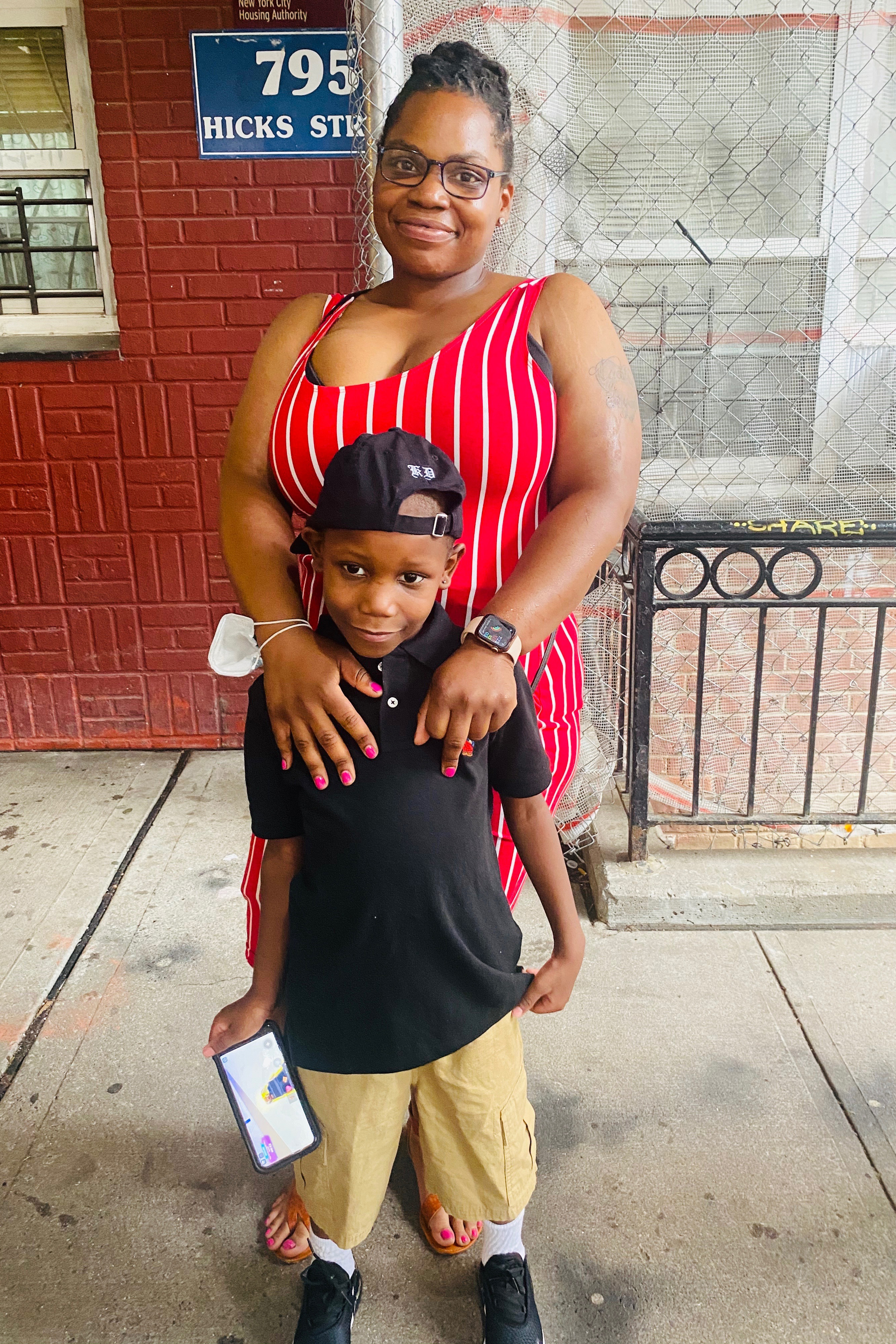 Red Hook Houses resident Sherron Paige and her son, Kyan.
