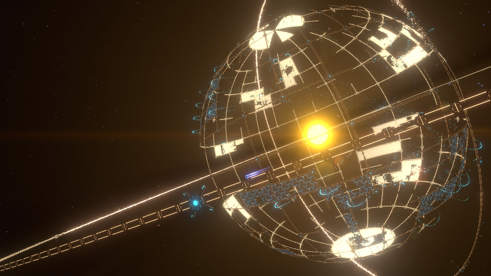 a Dyson sphere begins construction around a star in deep space in Dyson Sphere Program