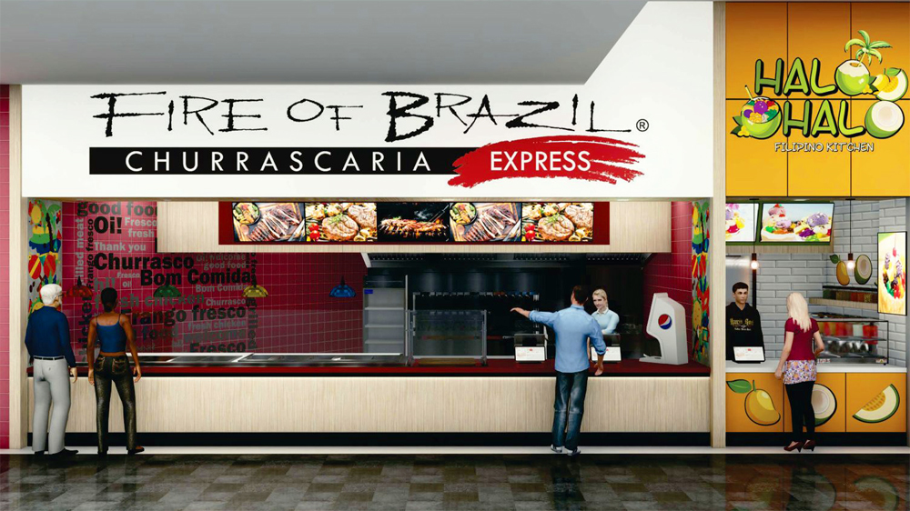 A rendering of the Fire of Brazil Express counter coming to the Grand Canal Shoppes food court.