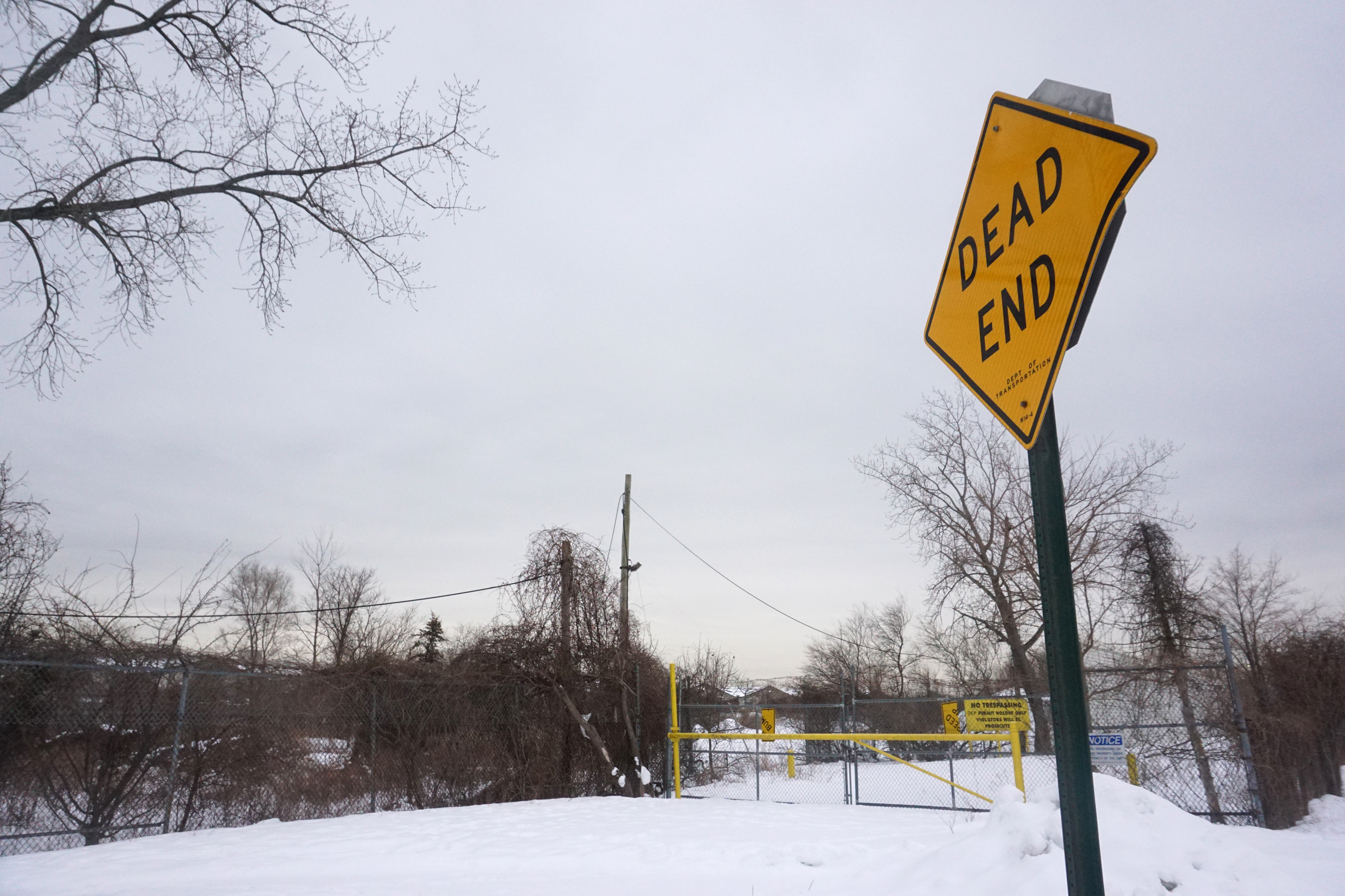 The U.S. Army Corps of Engineers plans to build a floodwall around the Oakwood Wastewater Treatment Plant, but the area requires a cleanup of radiation that came from nearby Great Kills Park, Feb. 12, 2021.