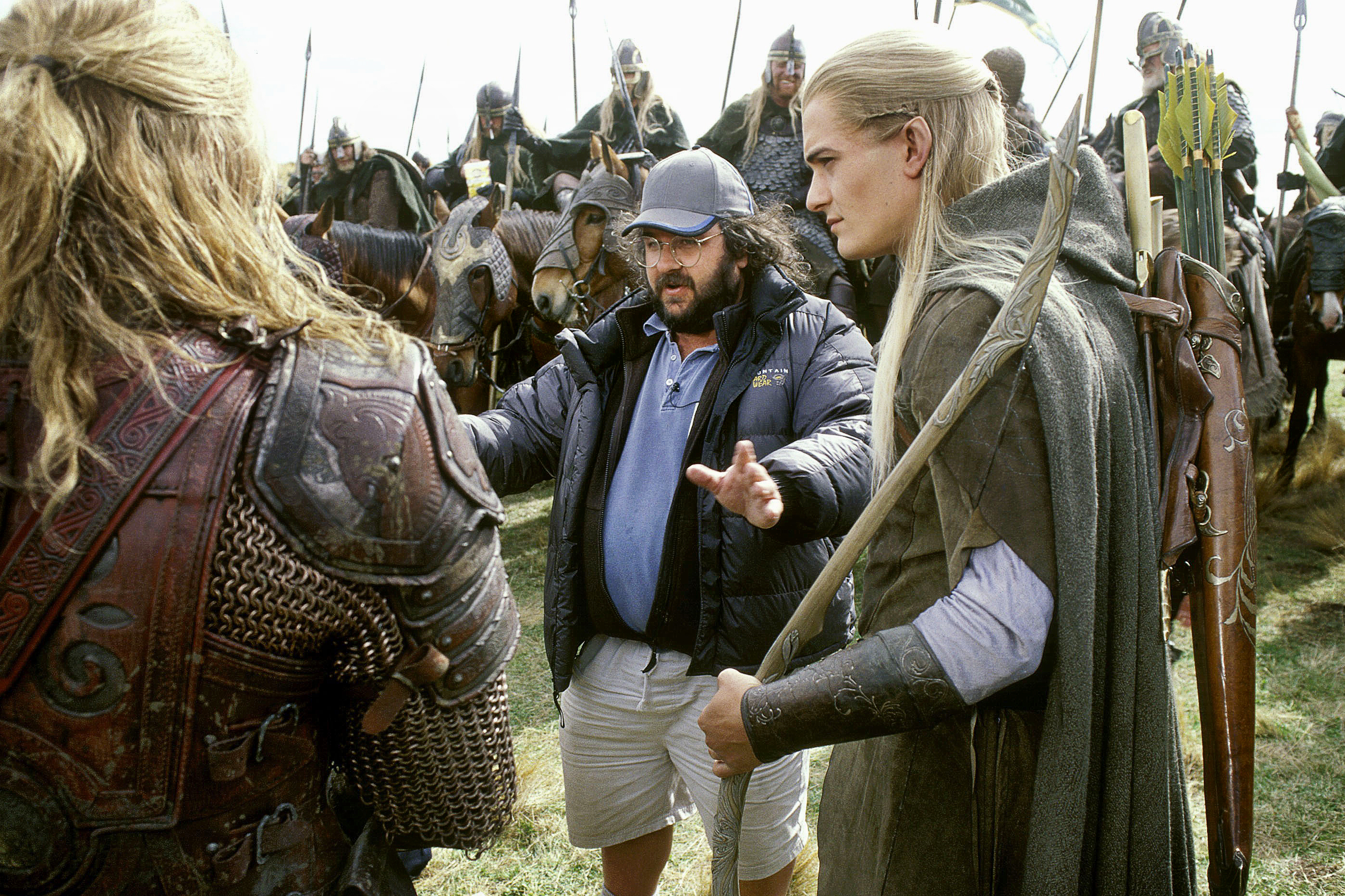 Director Peter Jackson on location filming The Lord of the Rings movies