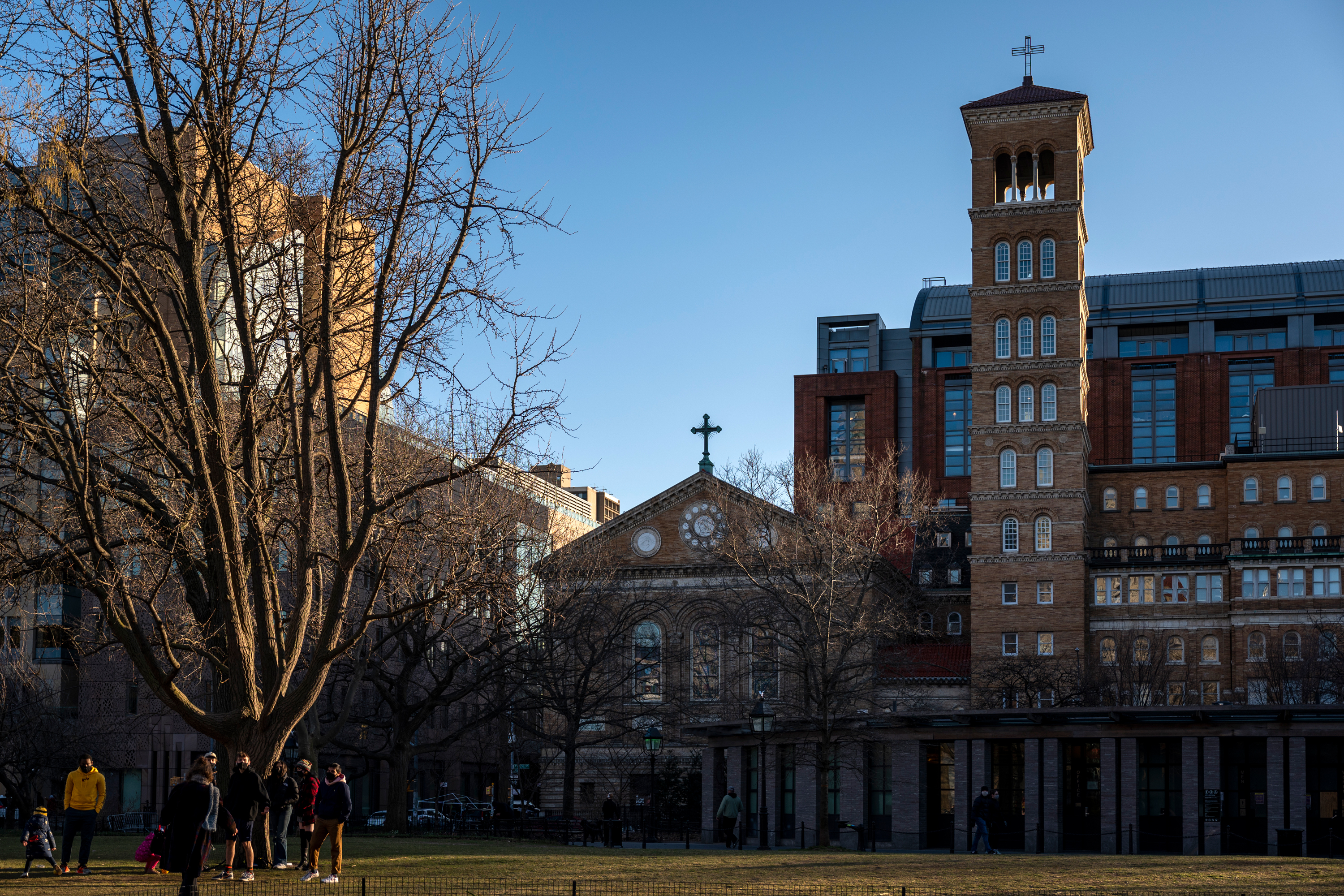 The historic Judson Memorial Church sits on prime real estate overlooking Washington Square Park, March 19, 2021.