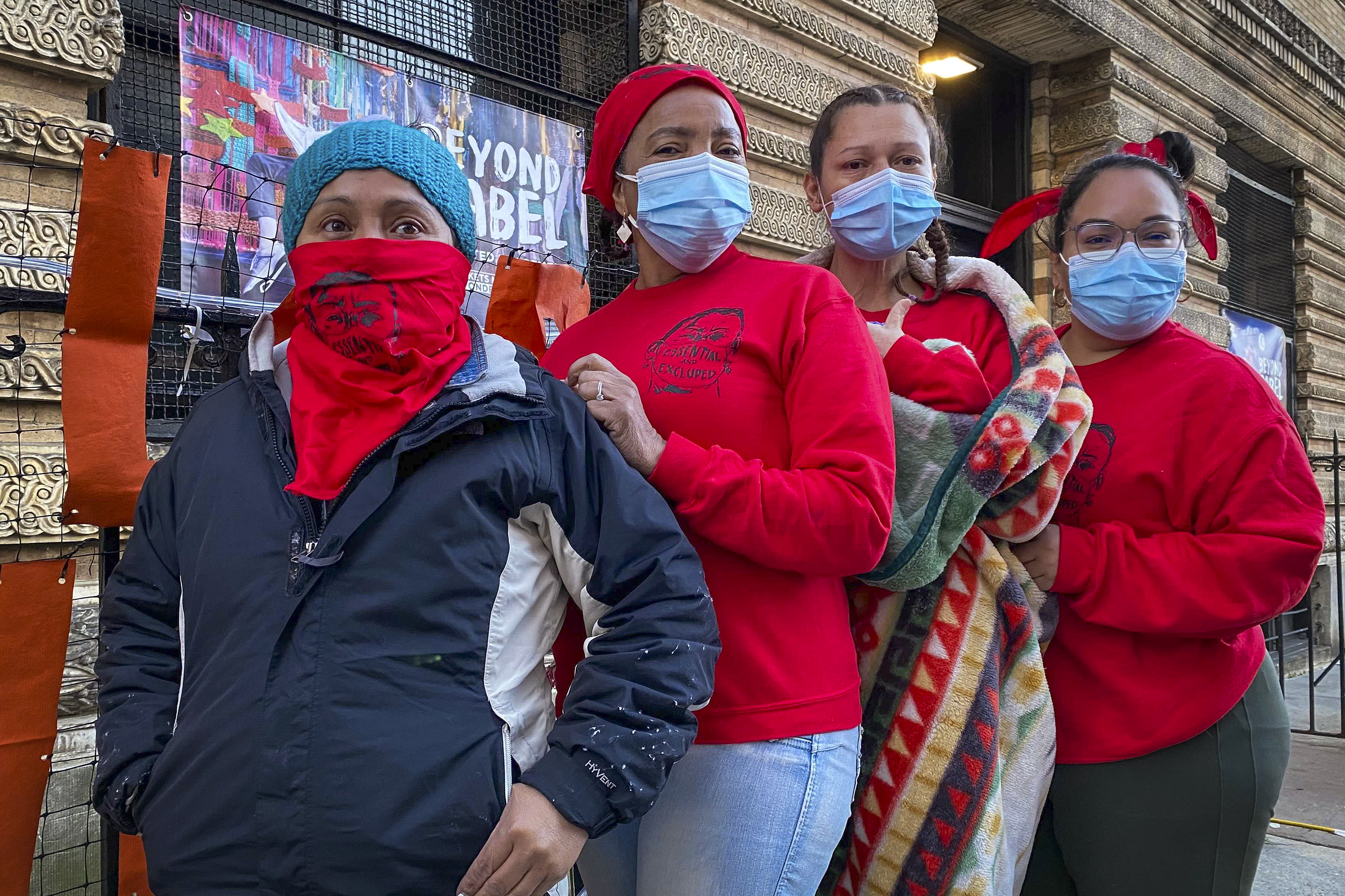 (From left) Maria Isabel Sierra, Santa Arias, Rubiela Correa and Verónica Leal went on hunger strike to protest the lack of federal and state funding for overlooked essential workers.