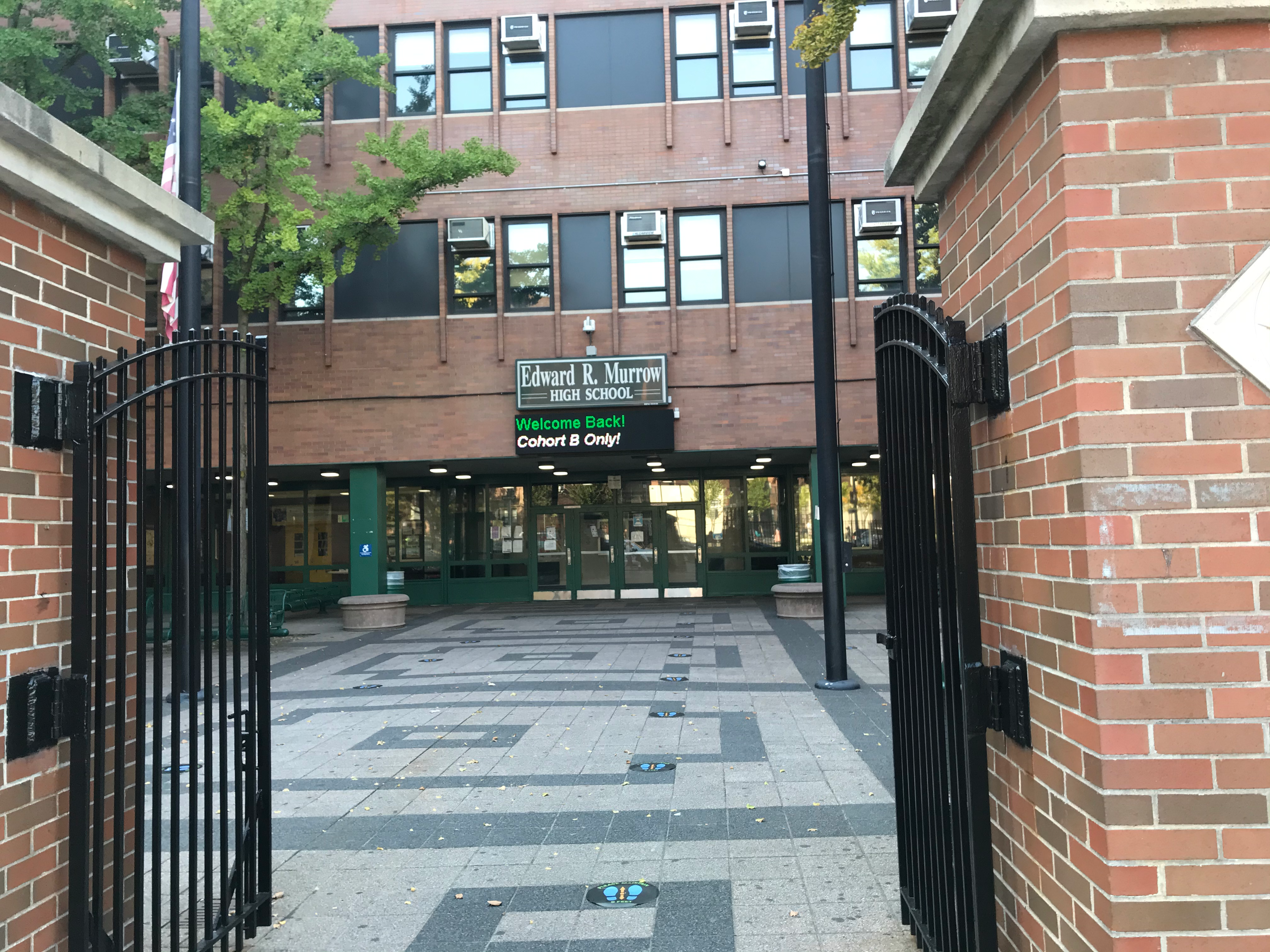 Edward R. Murrow High School in Brooklyn after it closed to in-person learning just days after the start of school, October 6, 2020.