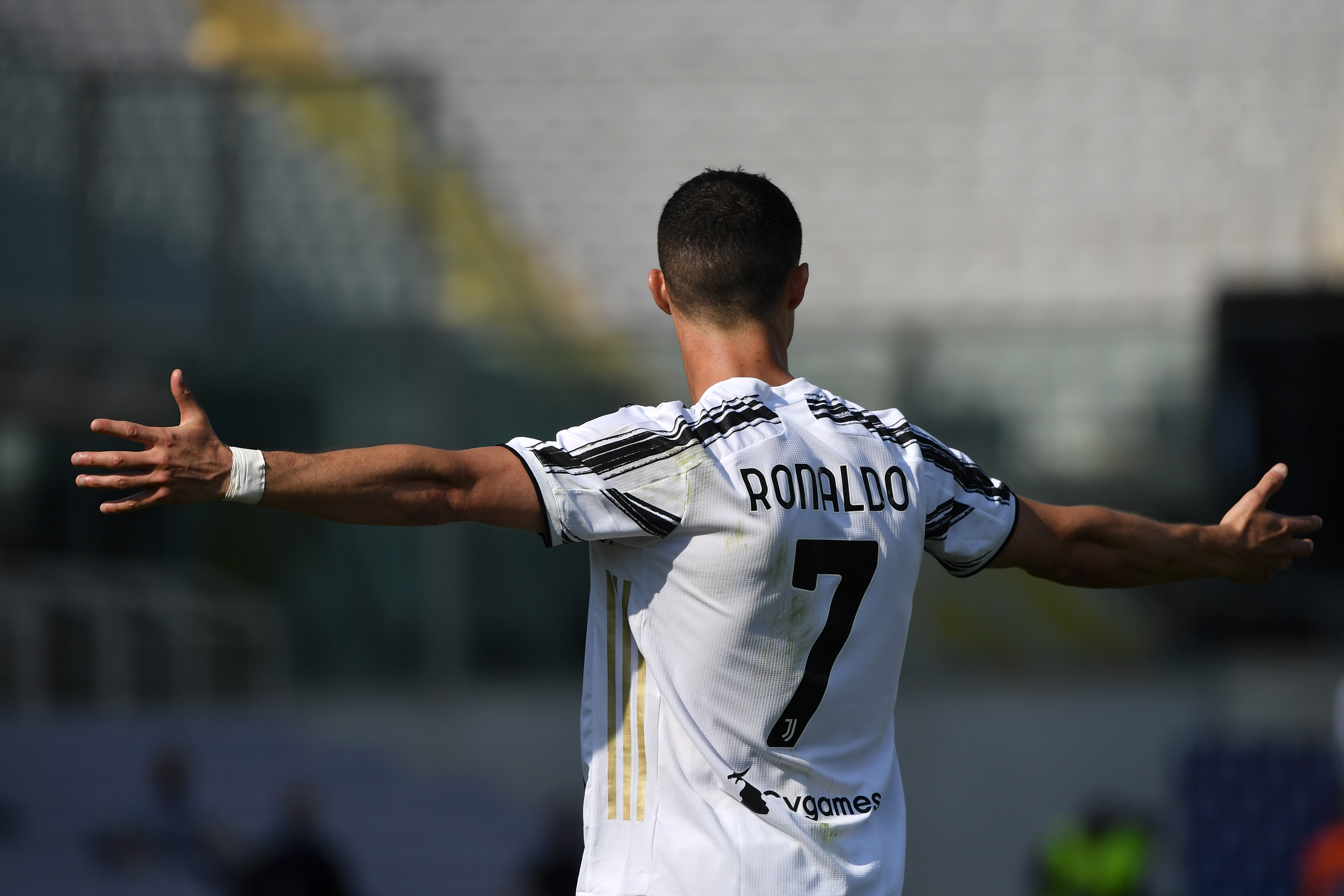 Cristiano Ronaldo of Juventus FC reacts during the Serie A...