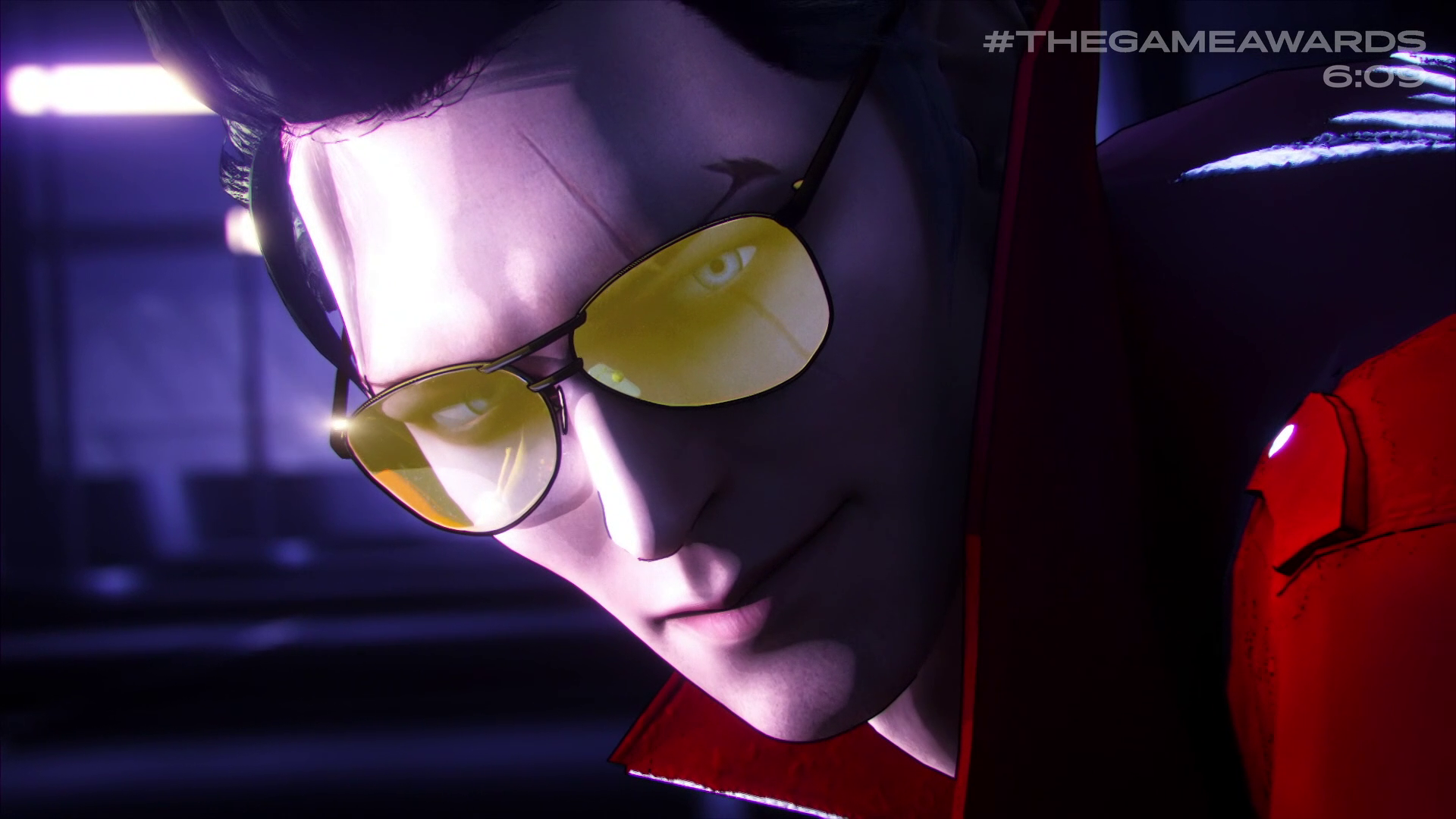 Travis Touchdown wearing yellow glasses in No More Heroes 3